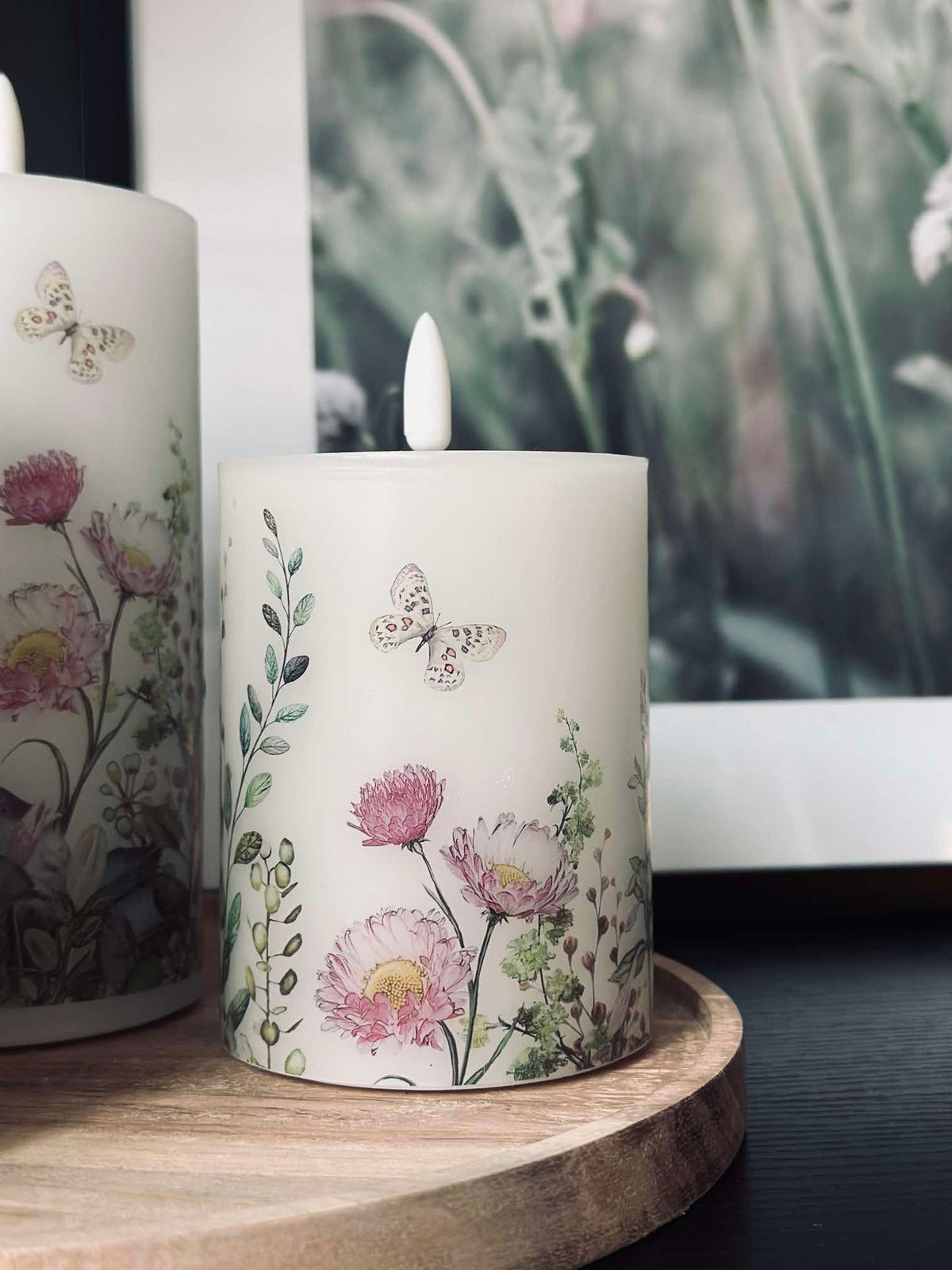 LED blockljus FLORA – Set med 3 st och fjärrkontroll