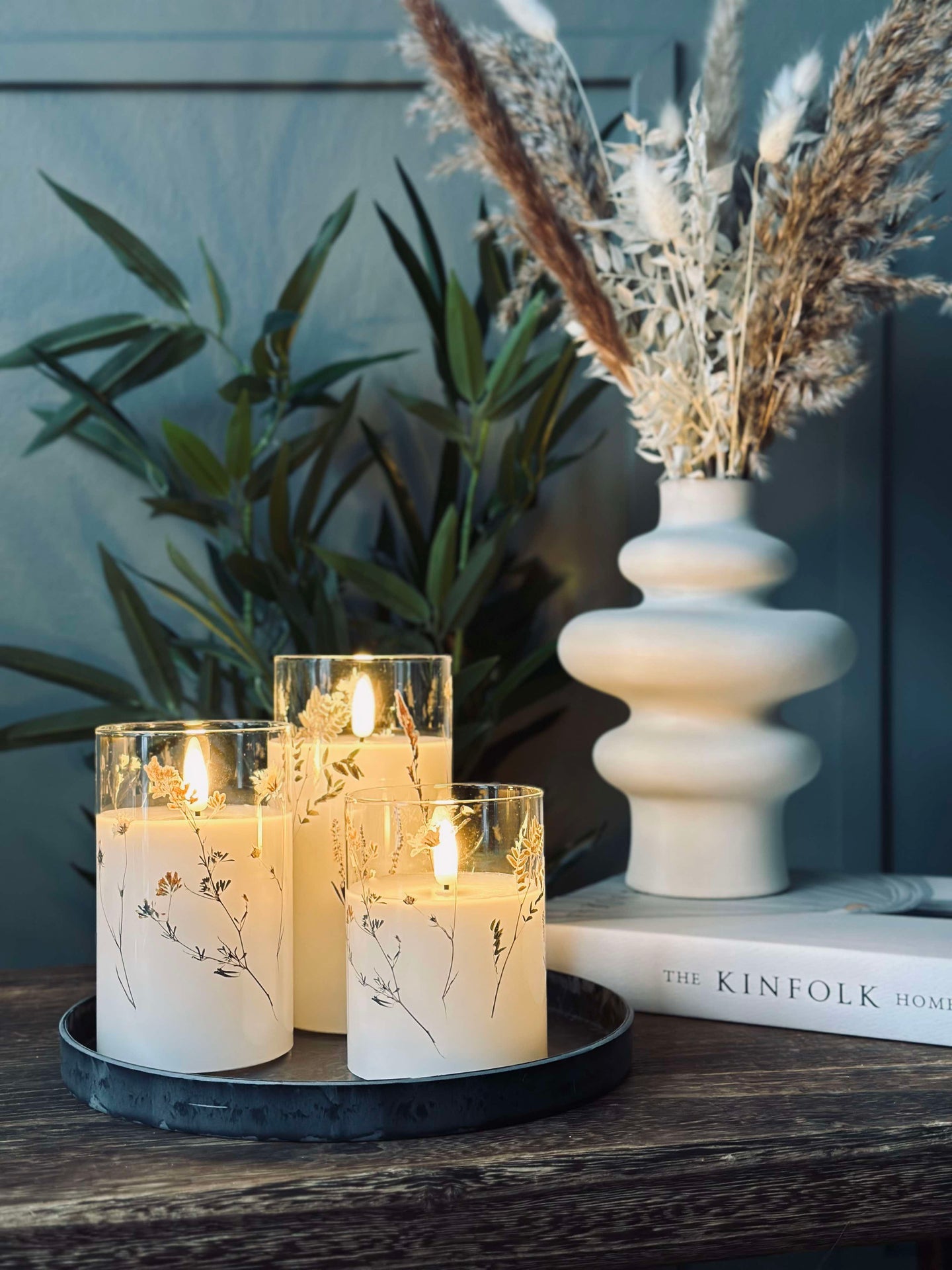 LED FLORA Cylinder – Set om 3 st och fjärrkontroll