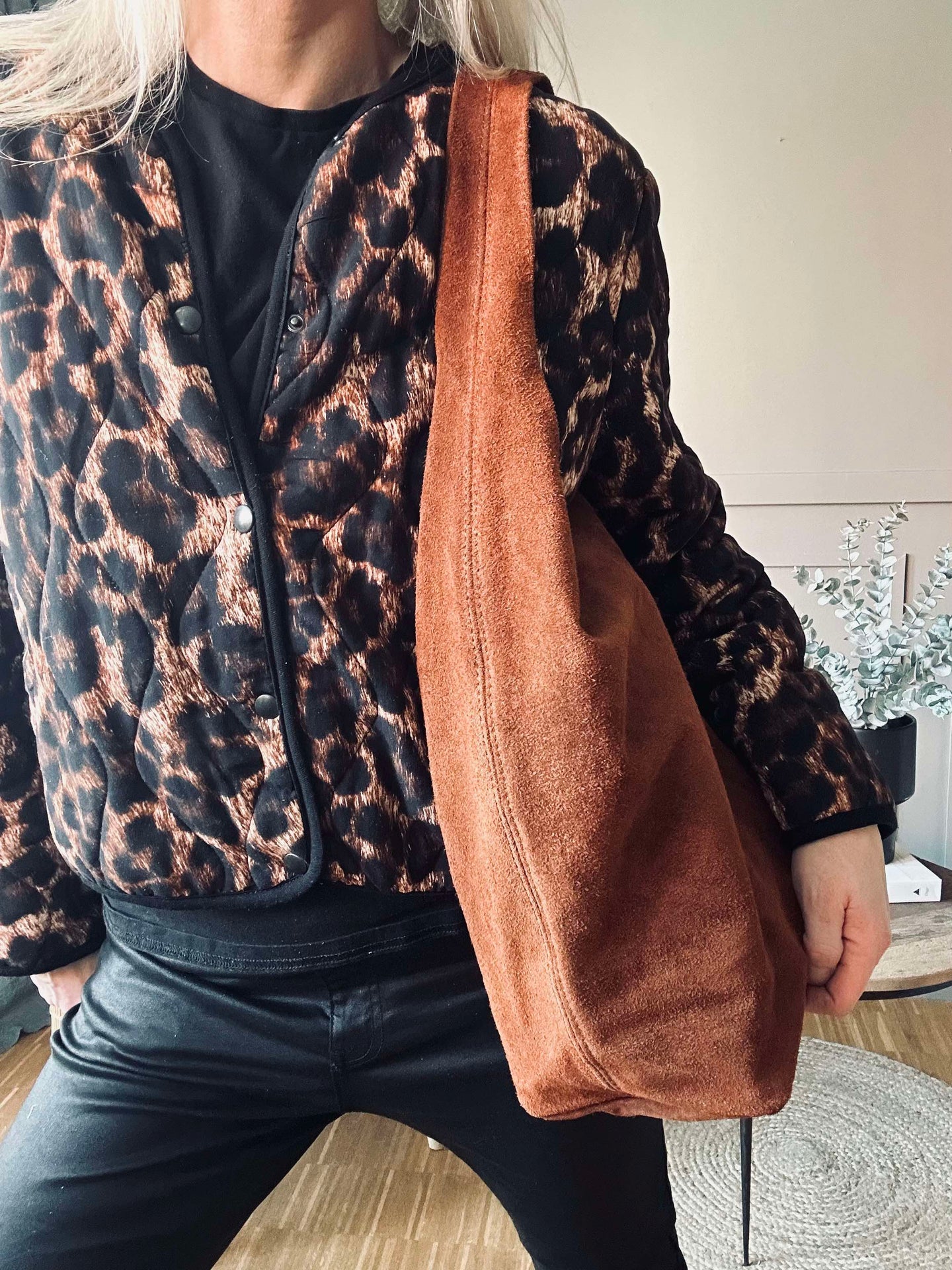 Shopper Dark cognac Mocka