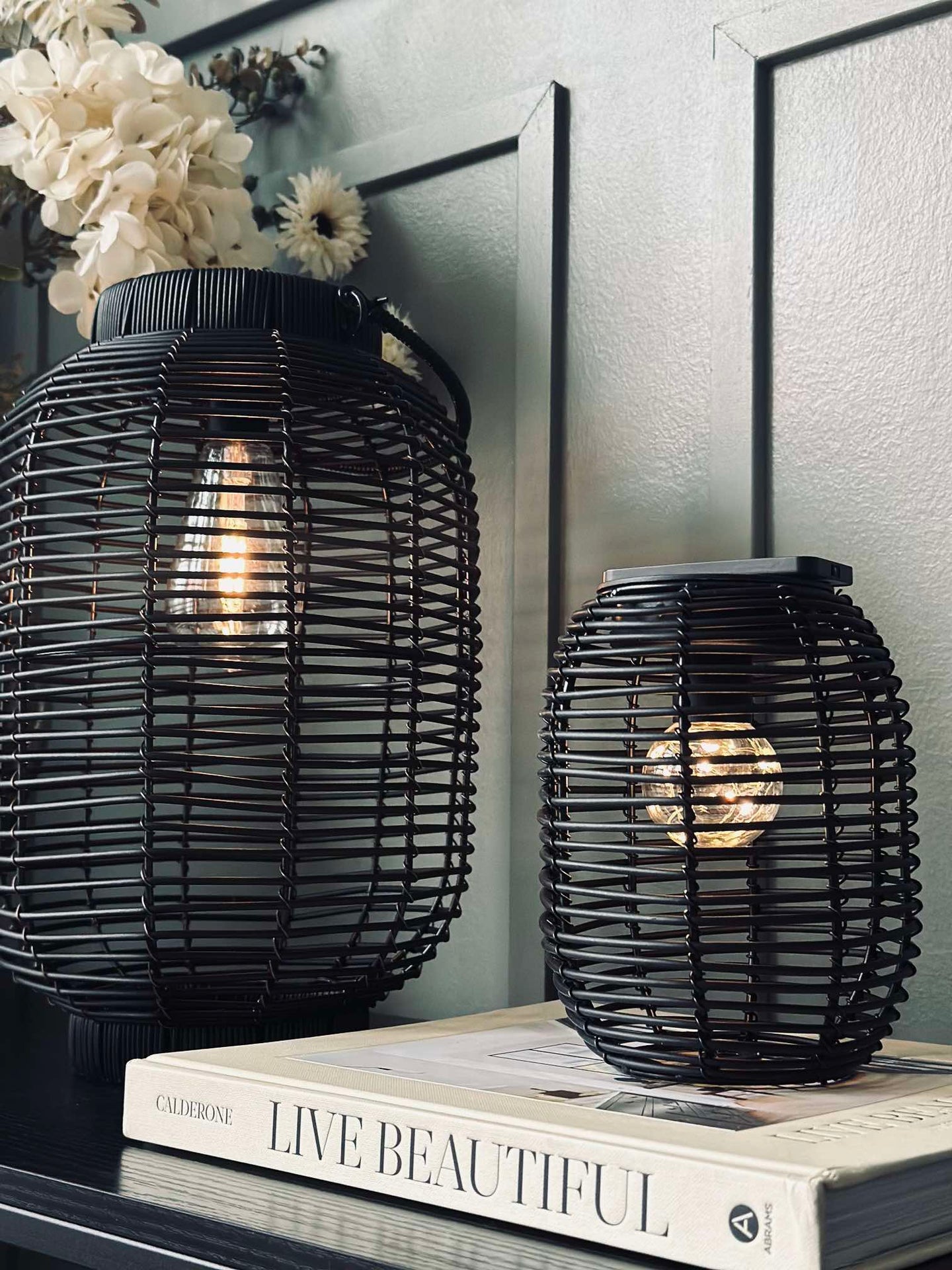 Lykta Molly svart på spjut - Solenergi