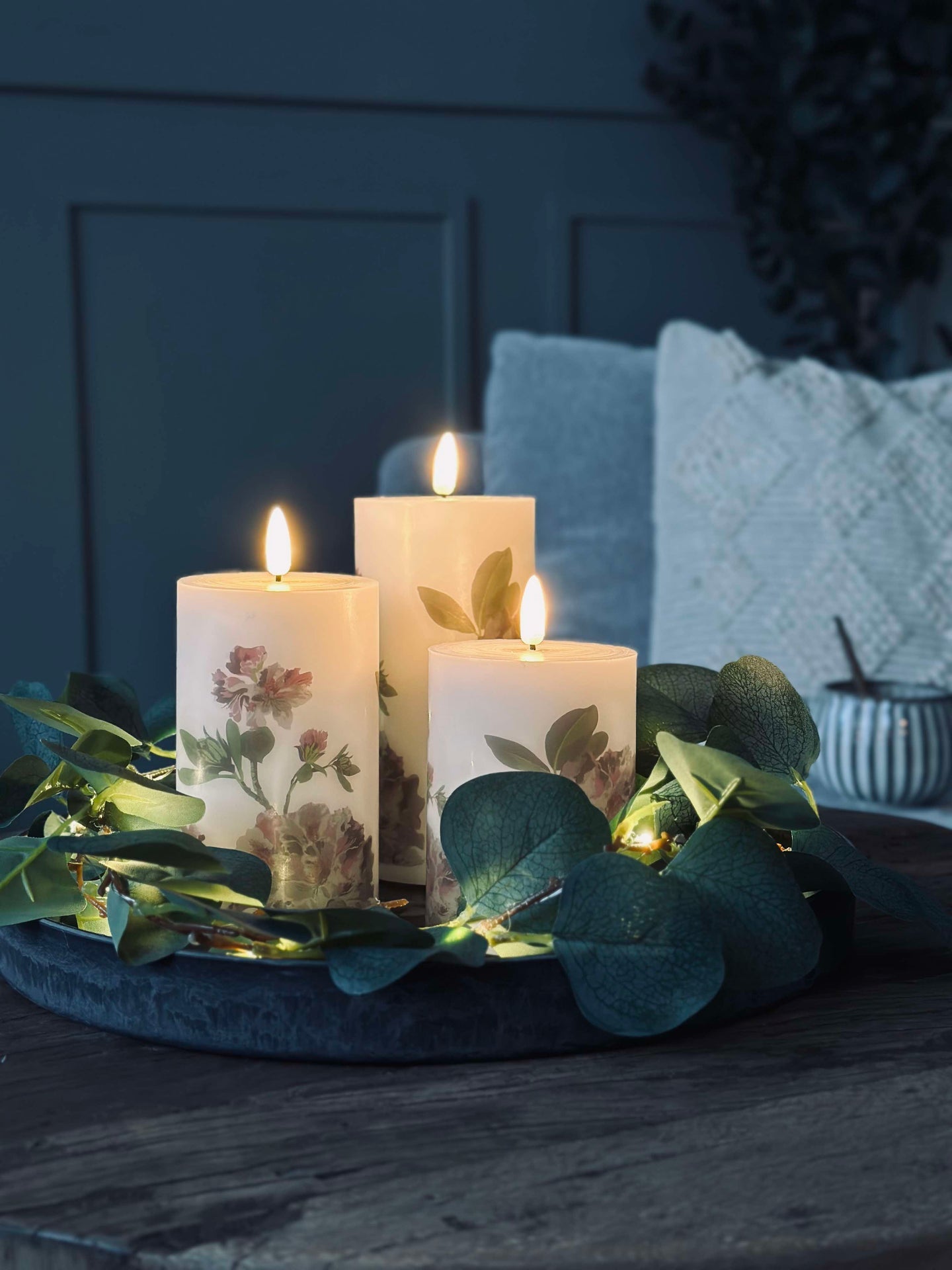 LED Hortensia – Set med 3 st och fjärrkontroll
