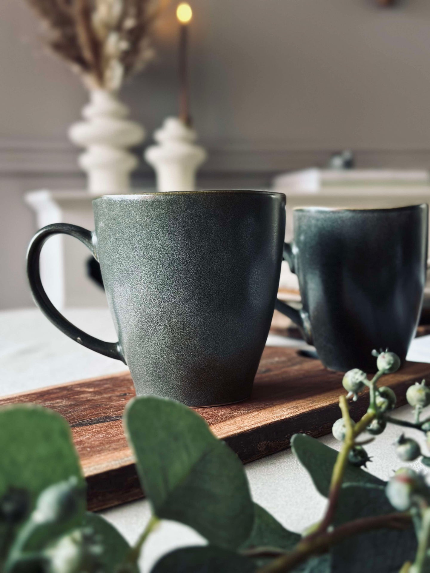 XL Mugg med handtag i stengods – Grå