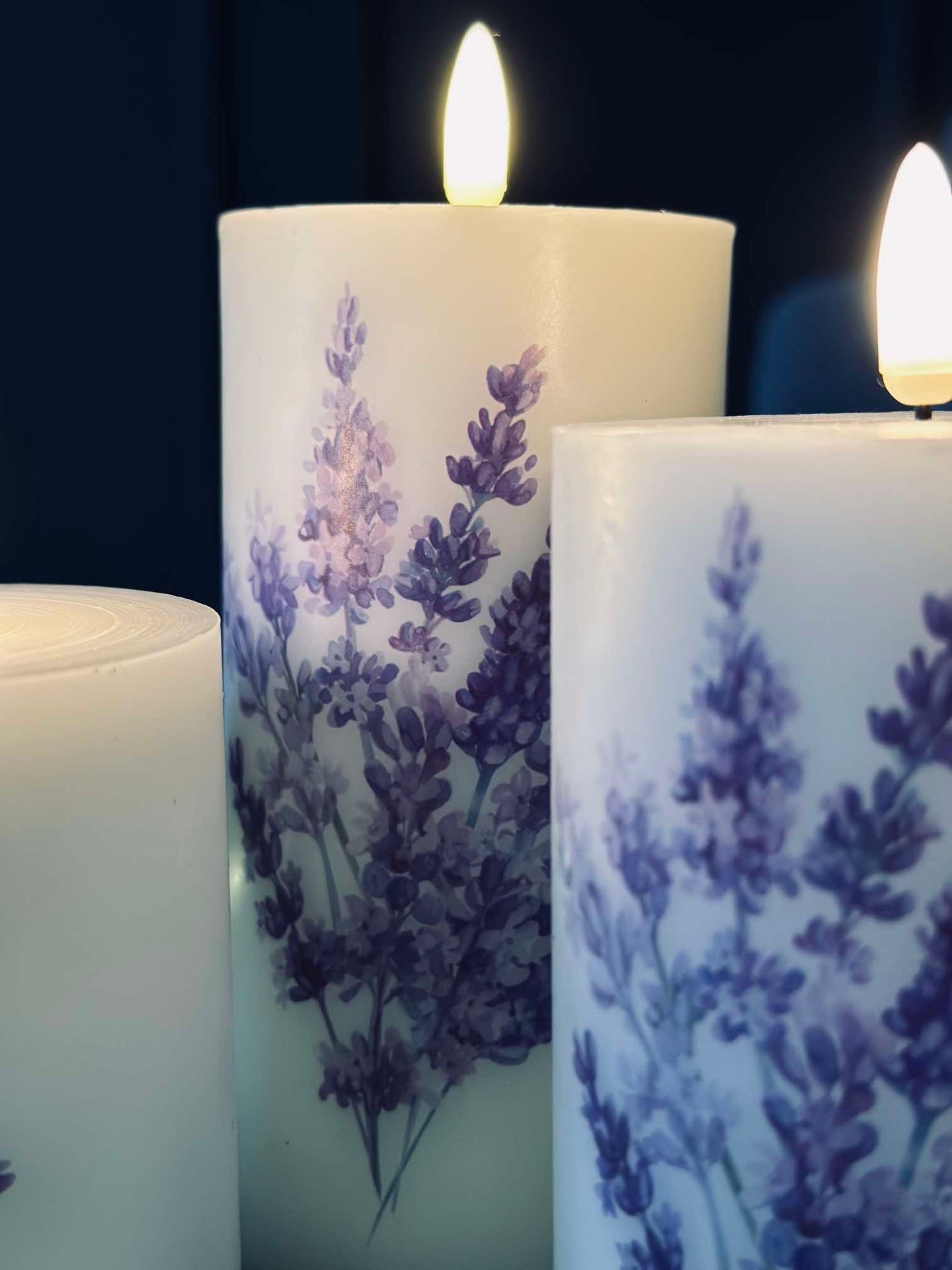 LED FLORA Lavendel – Set med 3 st och fjärrkontroll