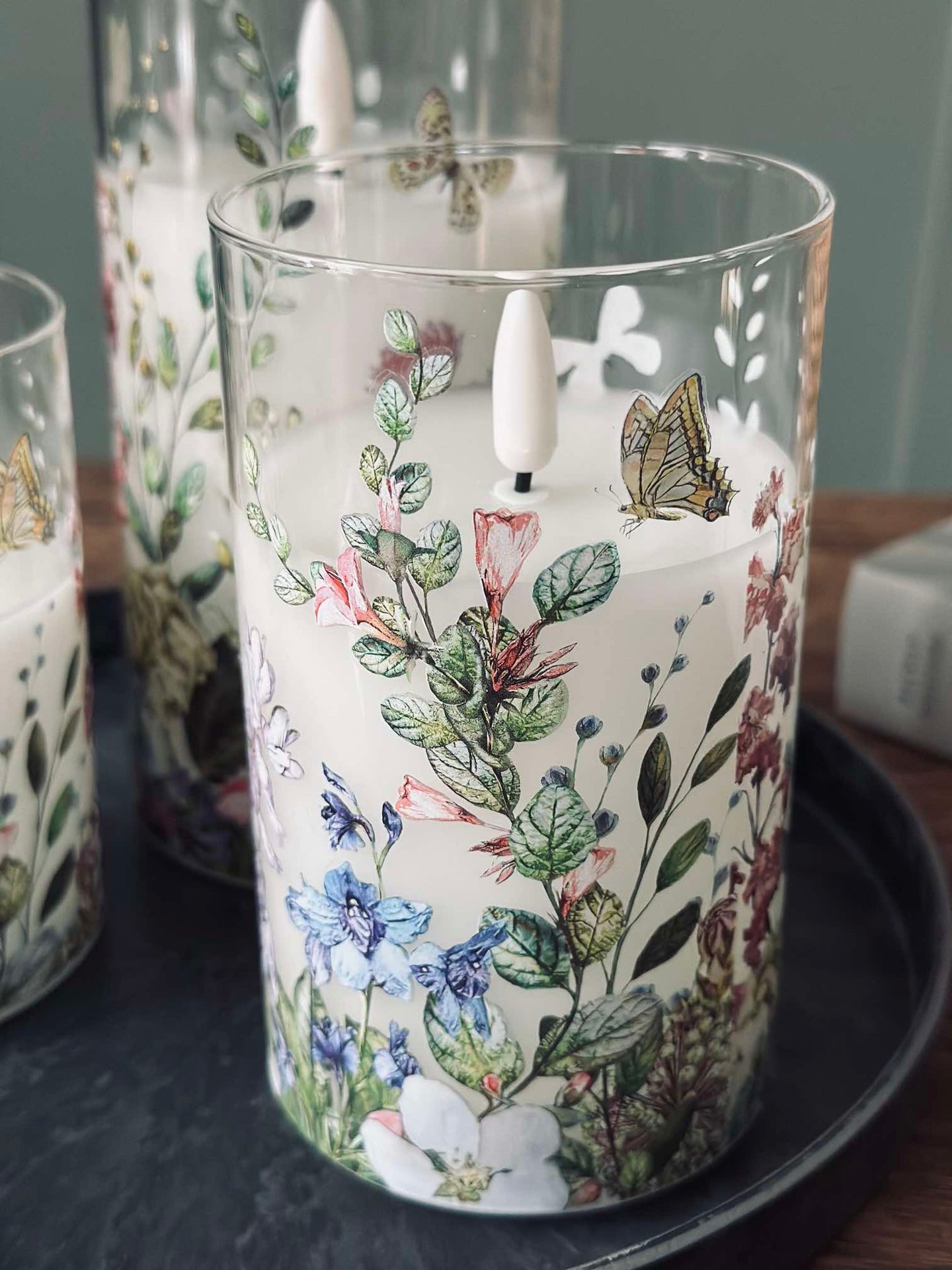 LED FLORA Cylinder – Set med 3 st och fjärrkontroll
