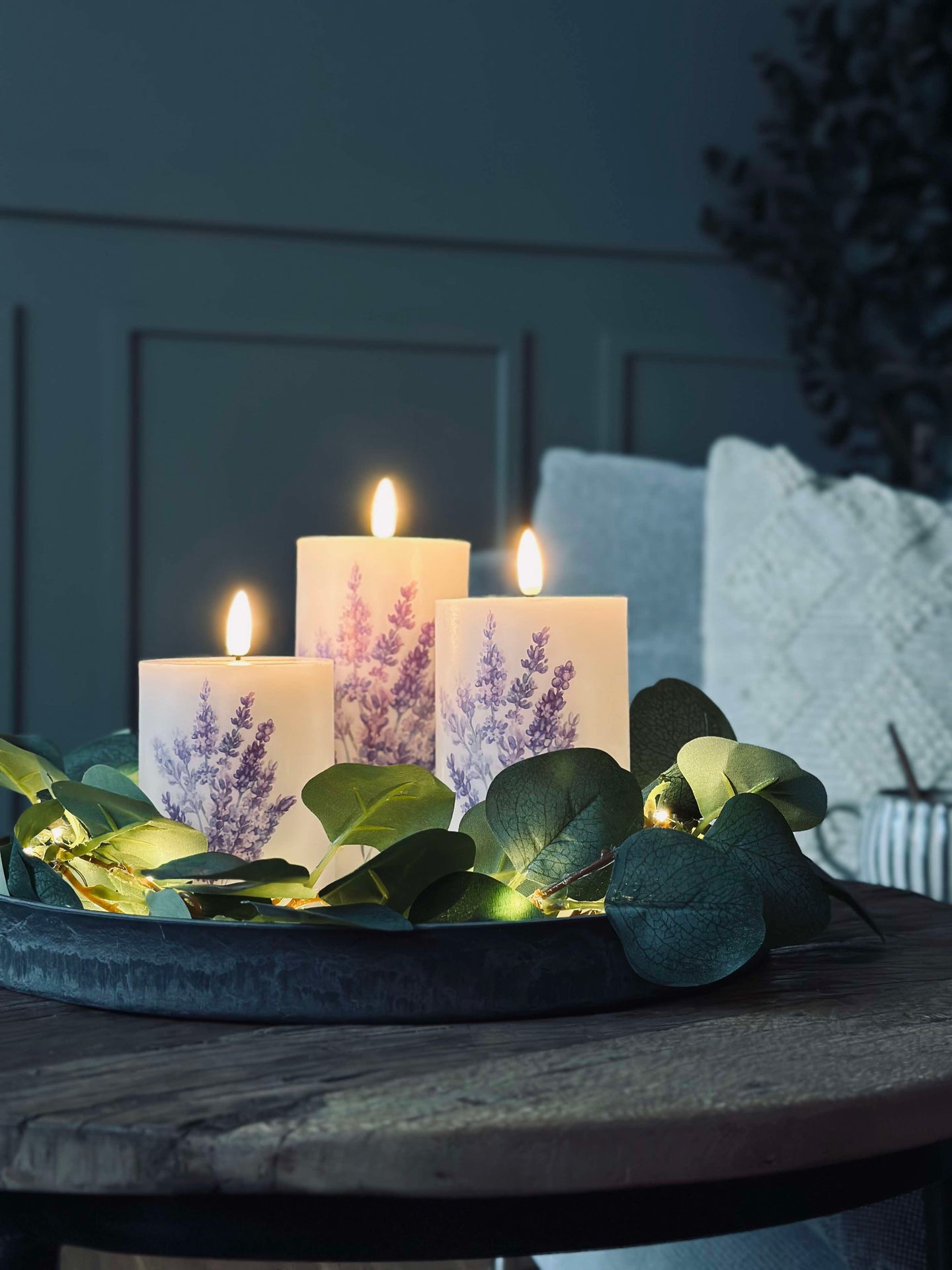 LED FLORA Lavendel – Set med 3 st och fjärrkontroll