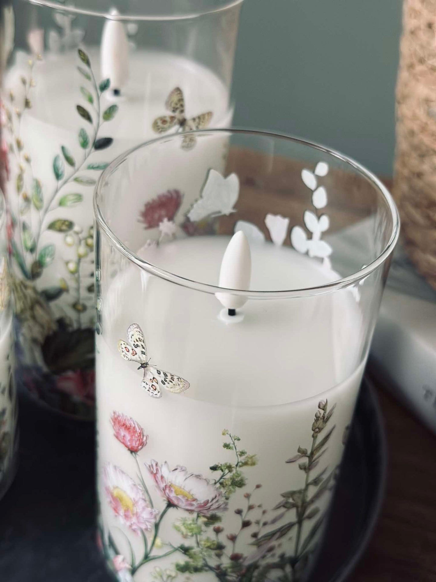 LED FLORA Cylinder – Set med 3 st och fjärrkontroll