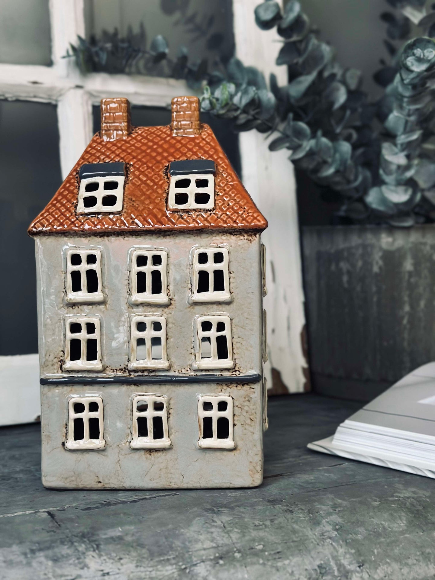 Ljuslykta Keramik - Beige