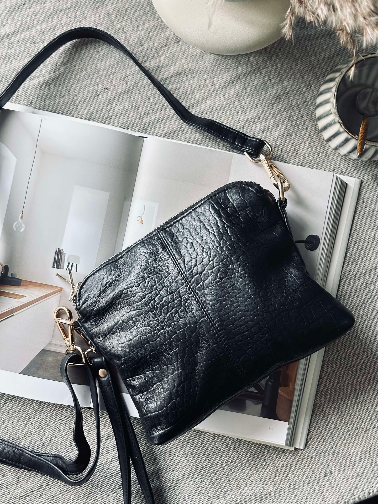 Kuvertväska krokodil