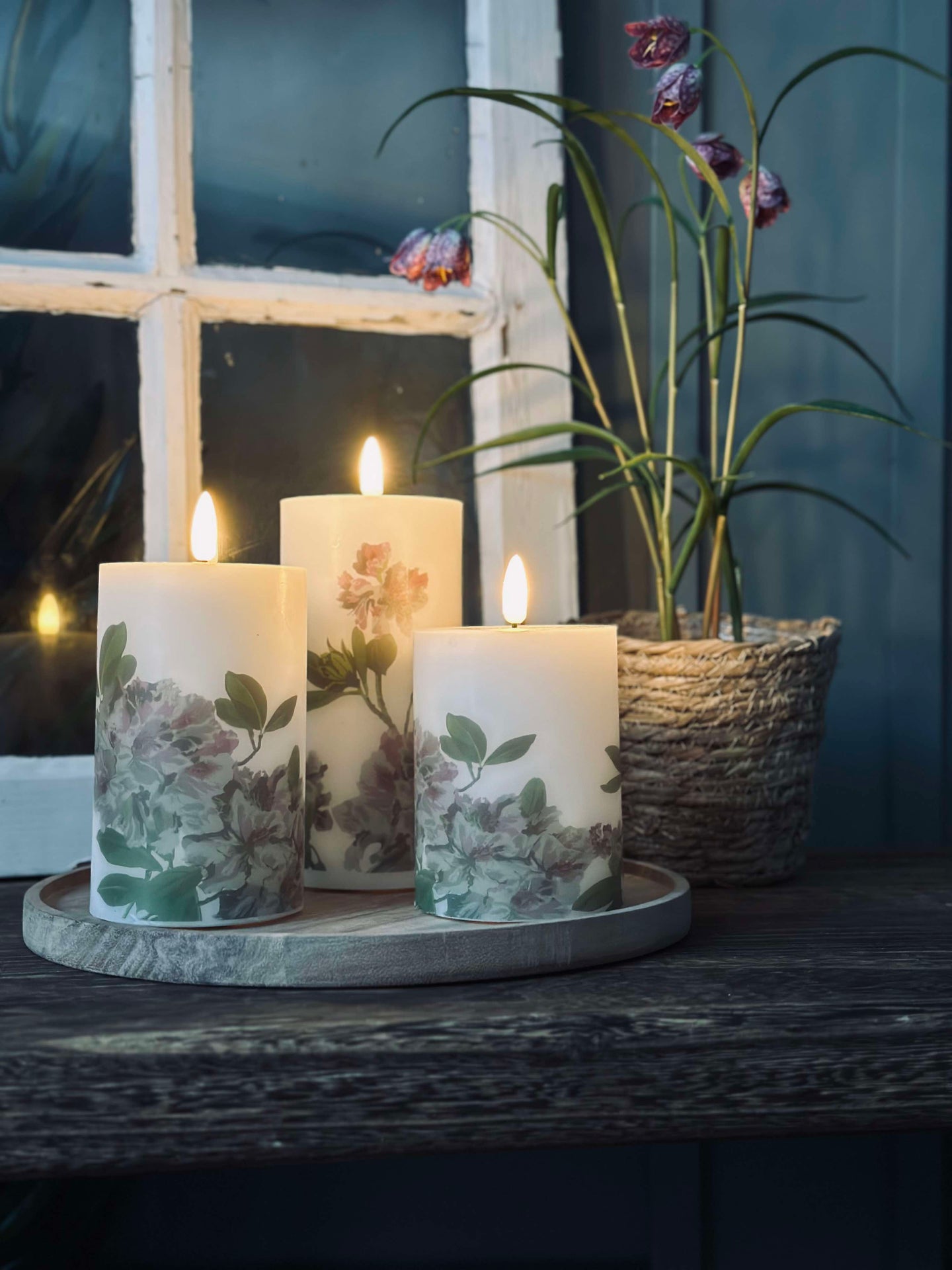 LED Hortensia – Set med 3 st och fjärrkontroll