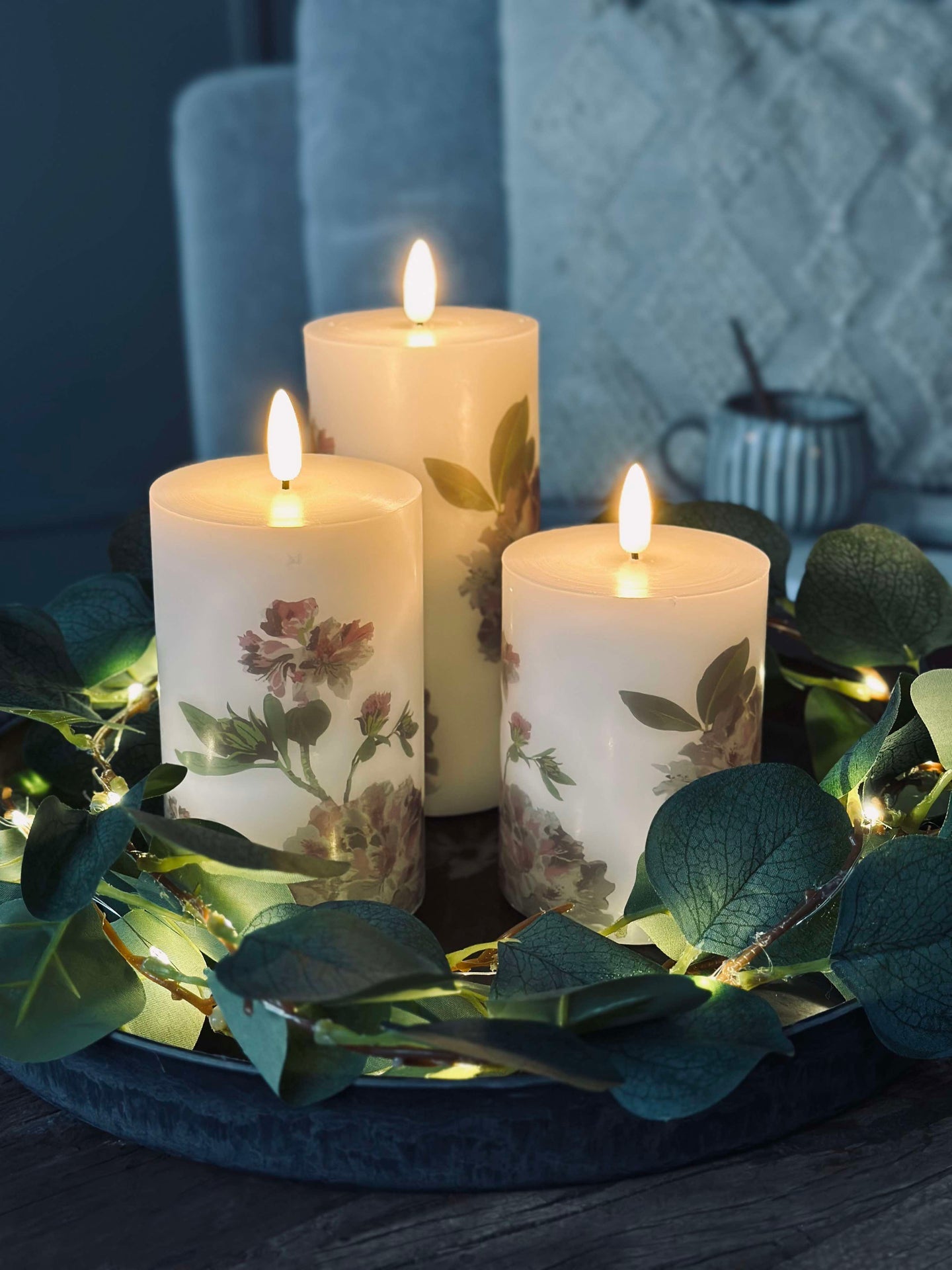 LED Hortensia – Set med 3 st och fjärrkontroll