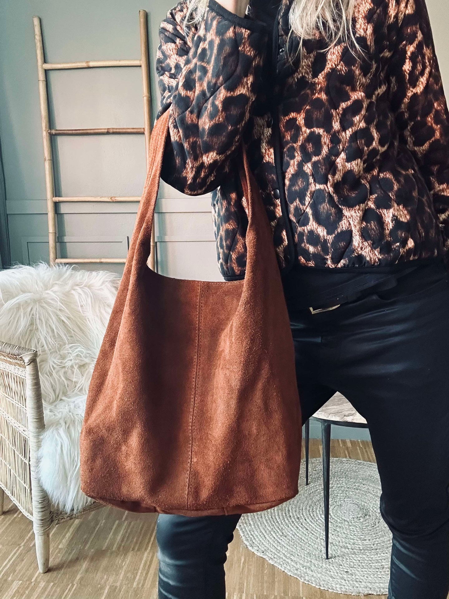 Shopper Dark cognac Mocka