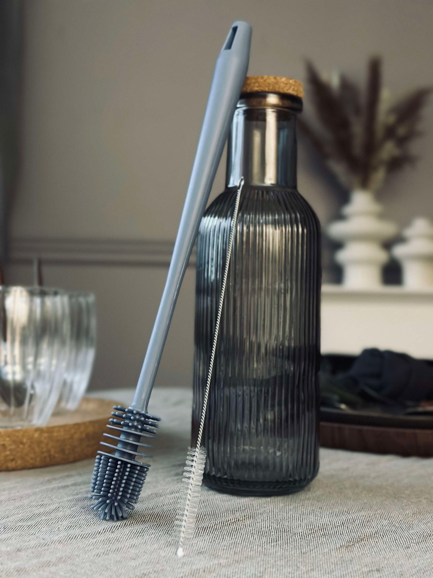 Set med diskborste för flaskor och sugrör