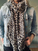 Halsduk Leopard med gulddetalj - Camel