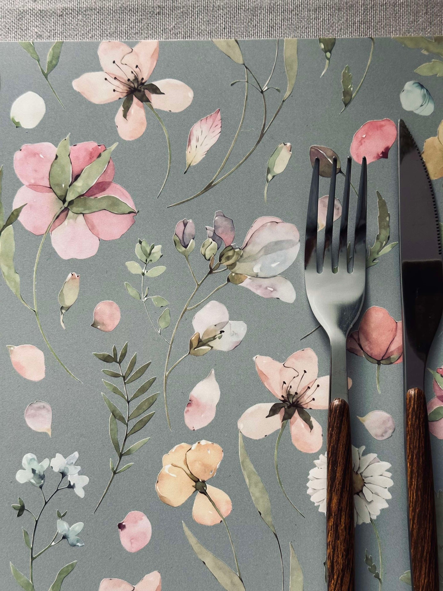 Bordsunderlägg Flora - Grå