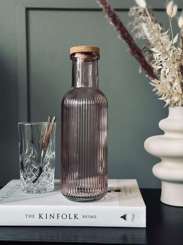 Vattenflaska med korkpropp – Ros 1 ltr.