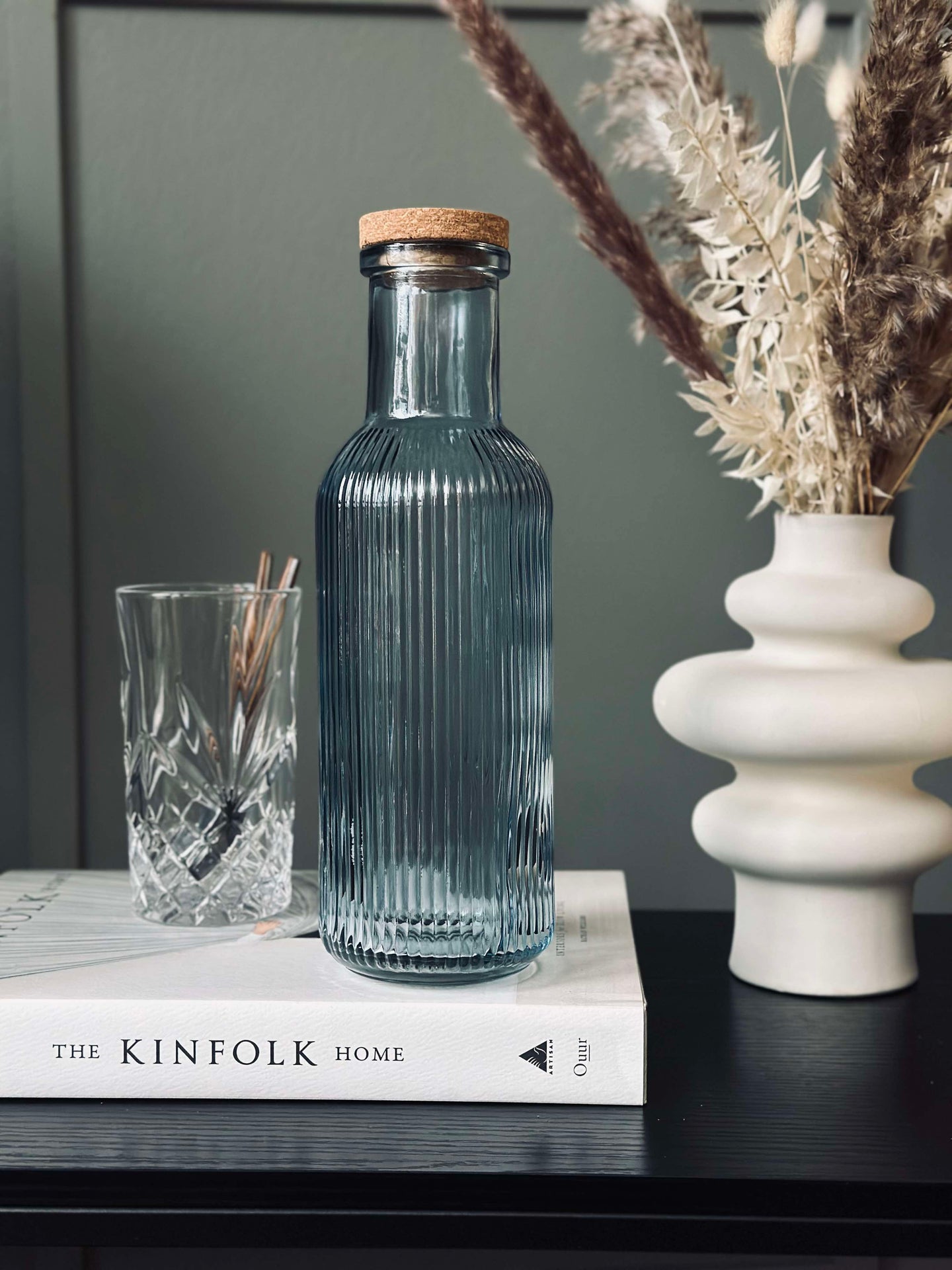 Vattenflaska med korkpropp – Blue 1 ltr.