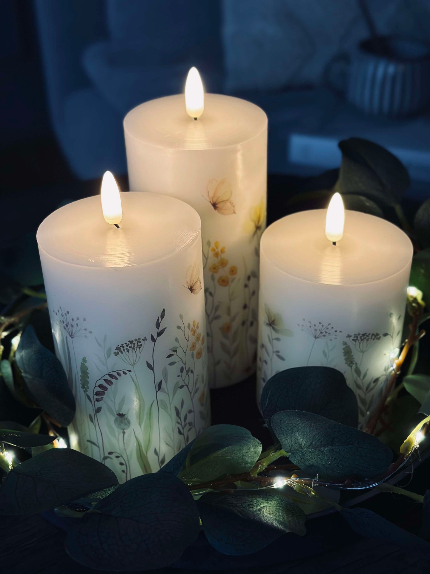 LED WILD FLORA – Set med 3 st och fjärrkontroll