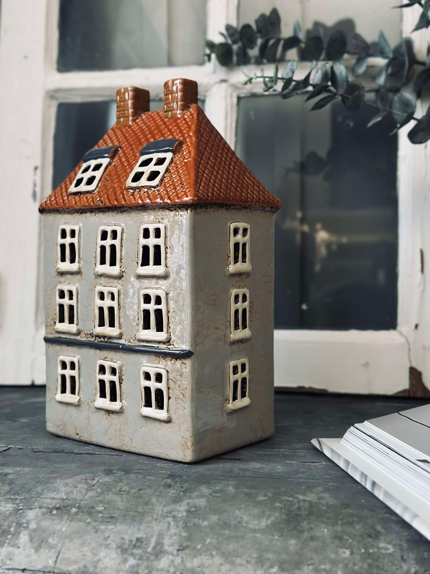 Ljuslykta Keramik - Beige