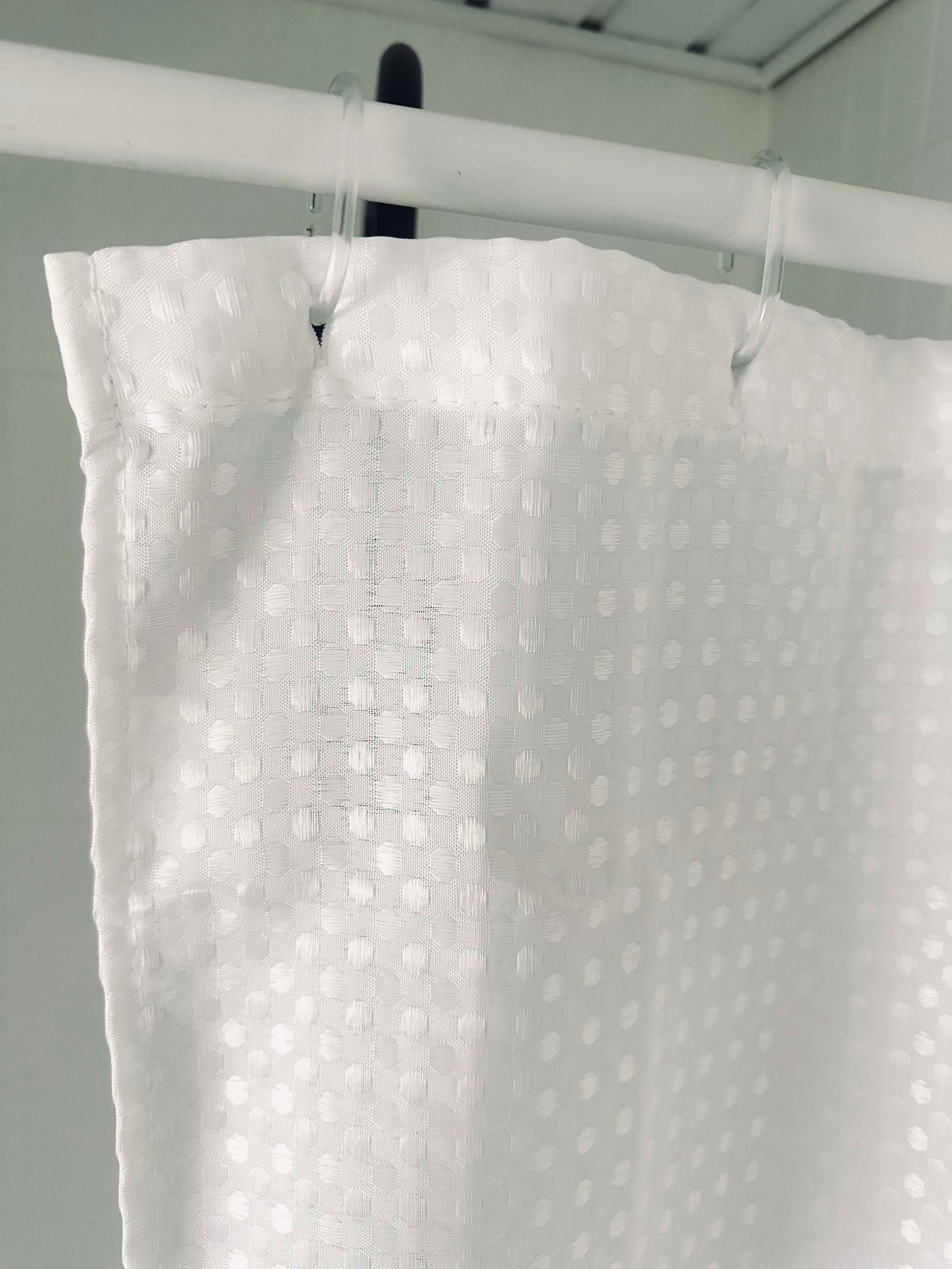 Badrumssats: Duschdraperi & badmatta / Vit