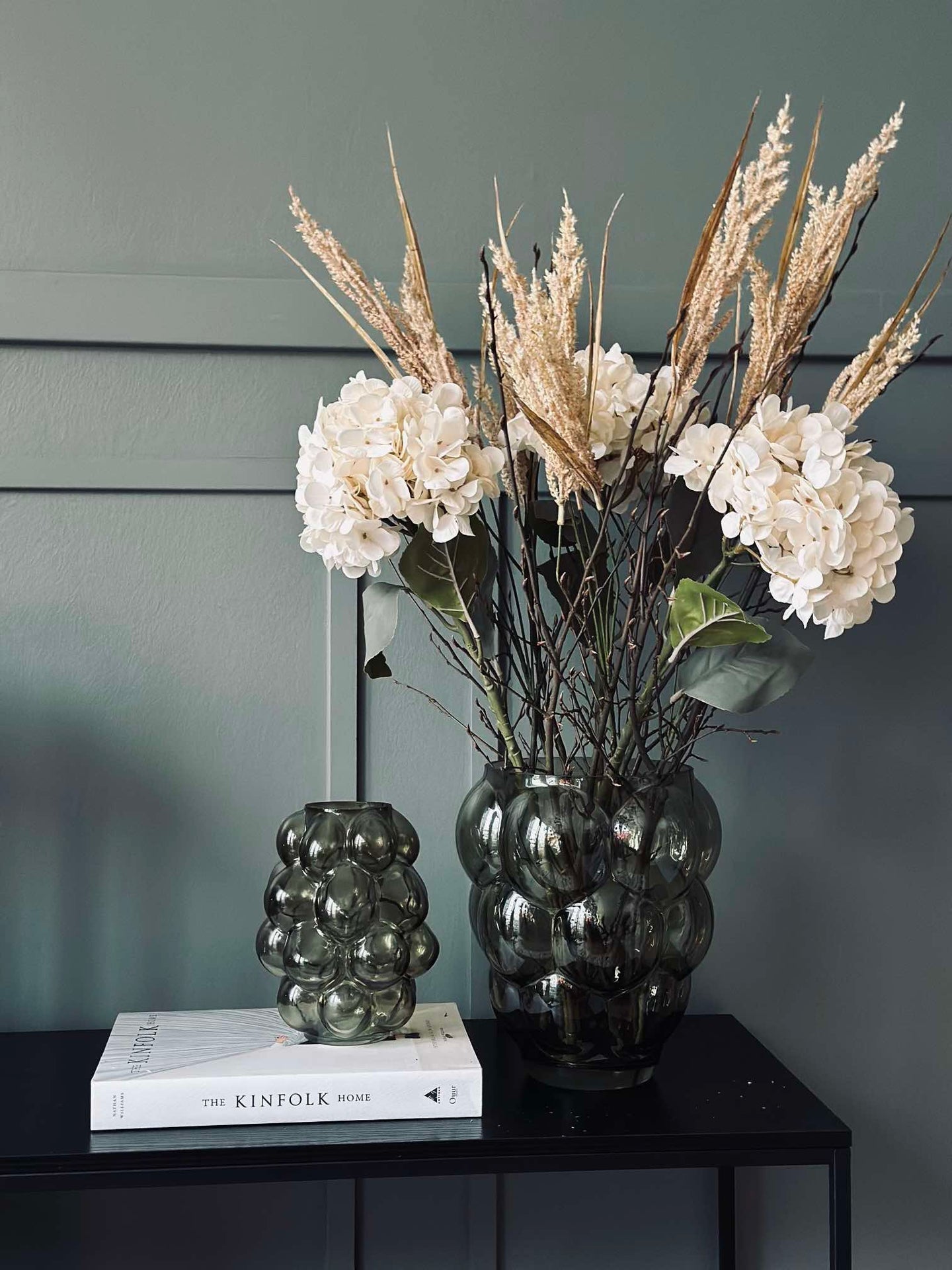 Blomma siden Hortensia Vit