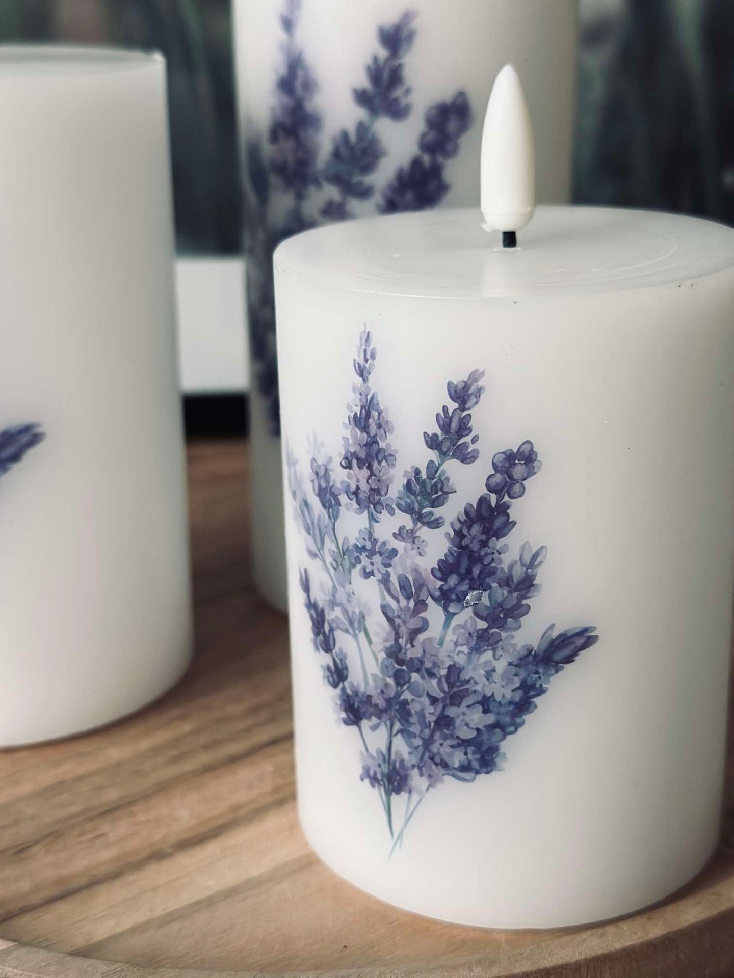 LED FLORA Lavendel – Set med 3 st och fjärrkontroll