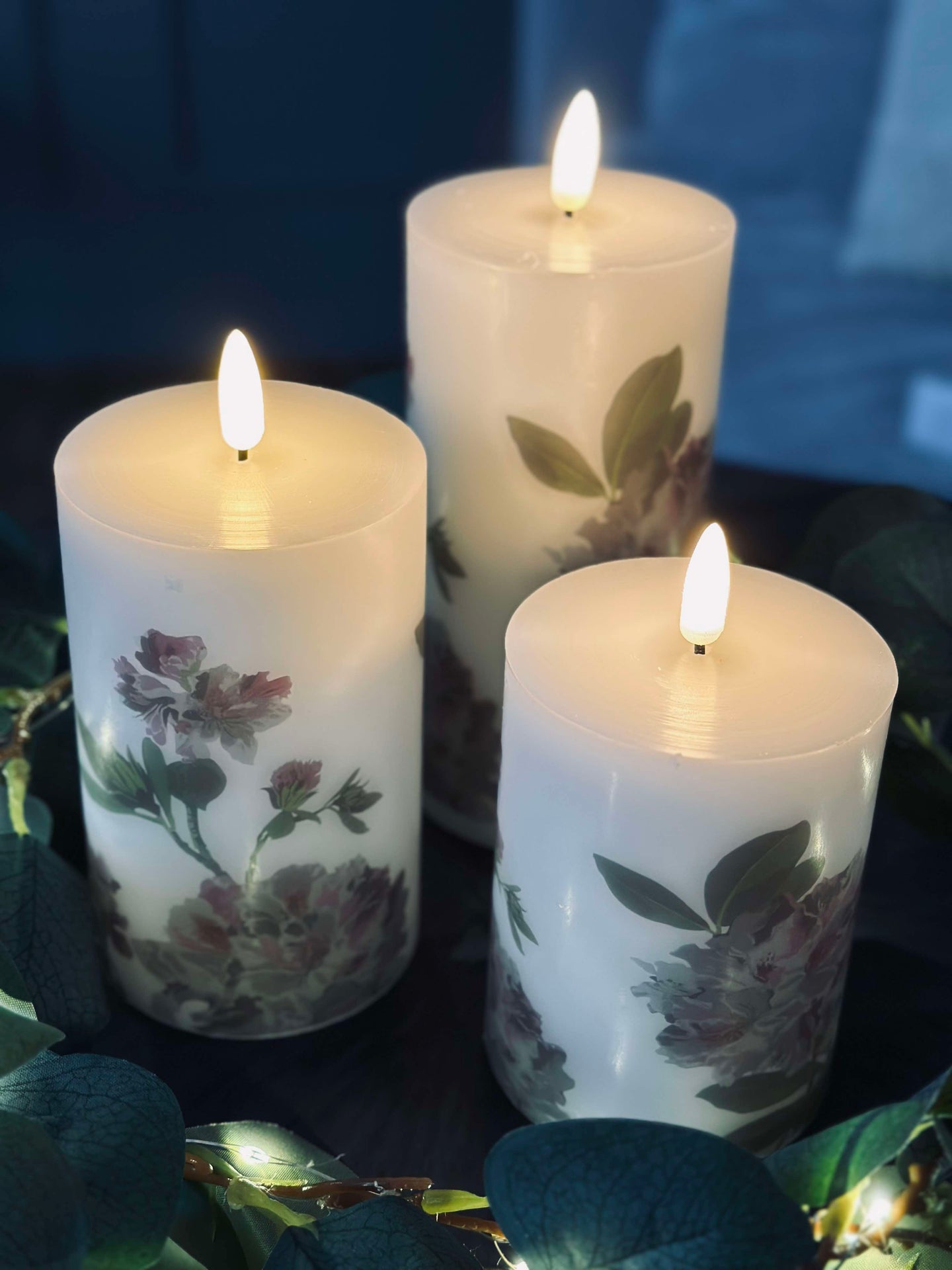 LED Hortensia – Set med 3 st och fjärrkontroll