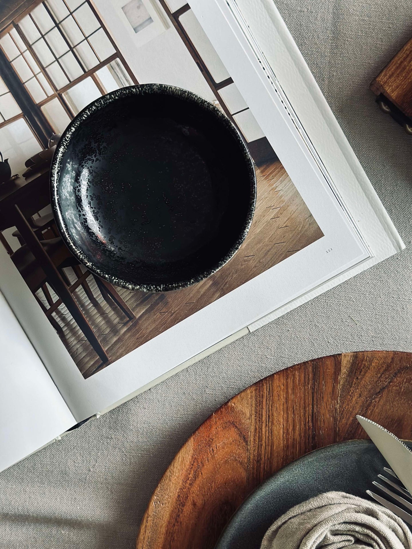 Dipskål i stengods - Matt svart