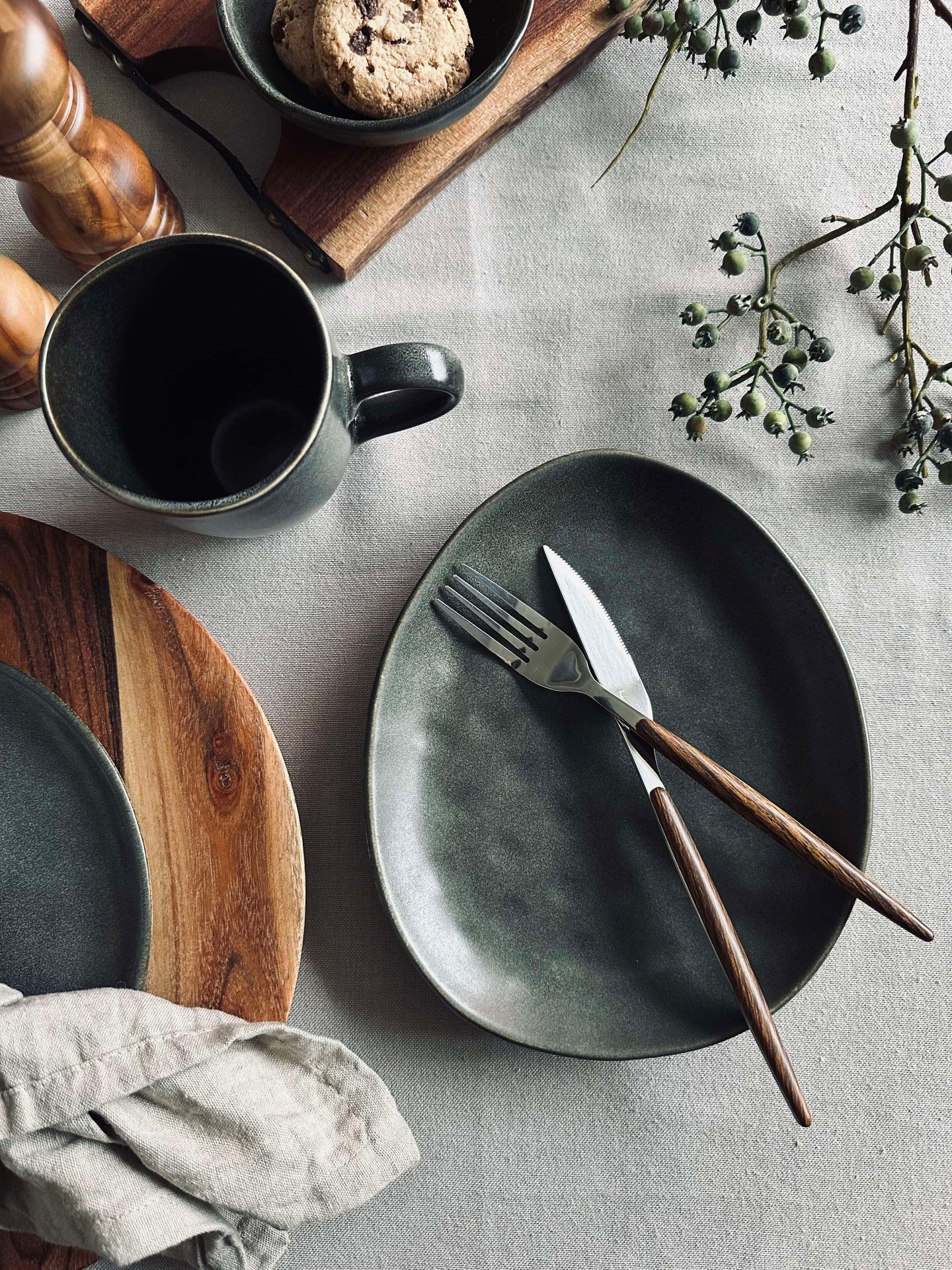 XL Mugg med handtag i stengods – Grå