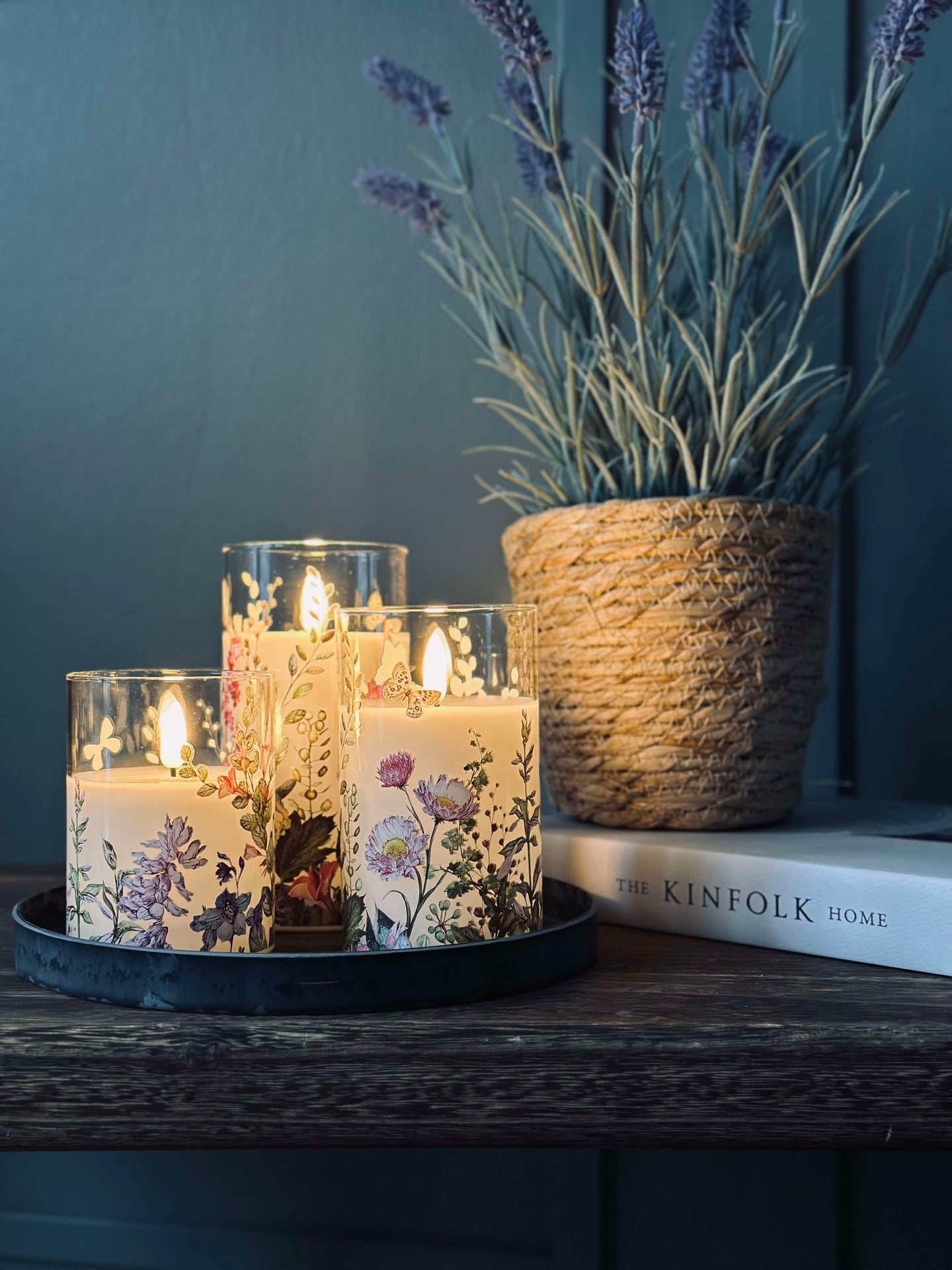 LED FLORA Cylinder – Set med 3 st och fjärrkontroll