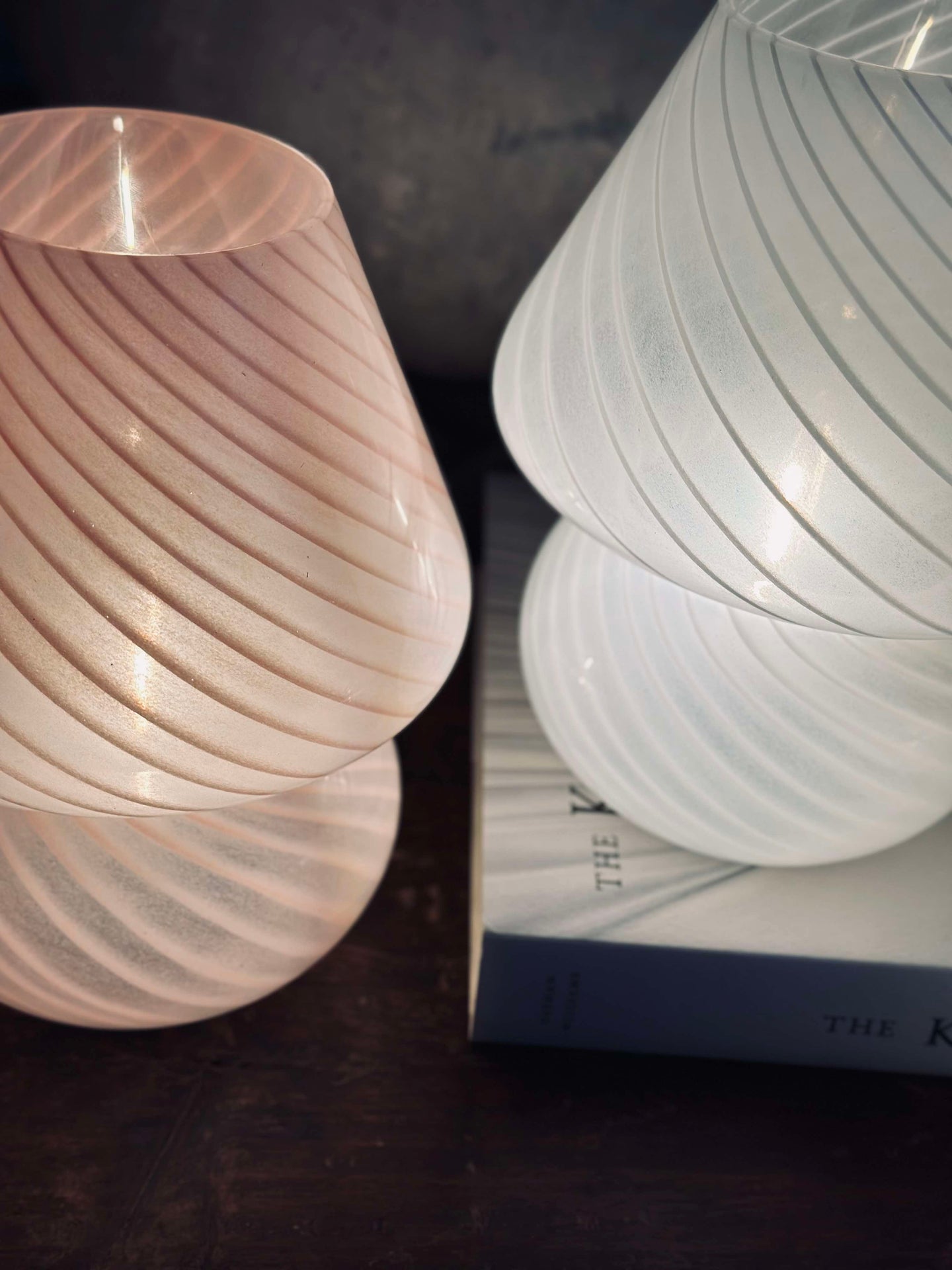 Mushroom Large - Rosa munblåst glas