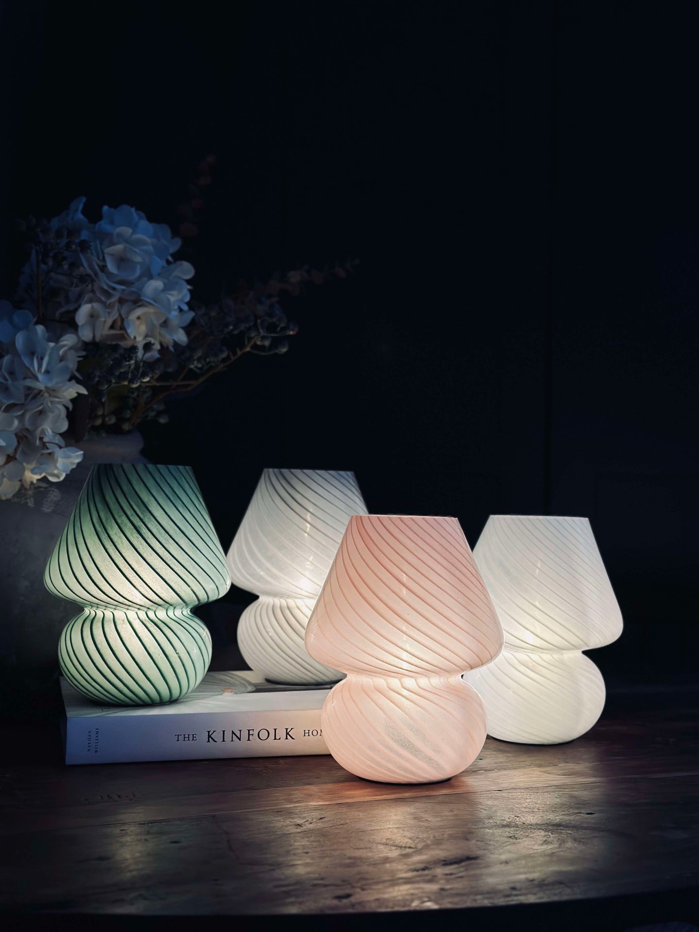 Mushroom Large - Rosa munblåst glas