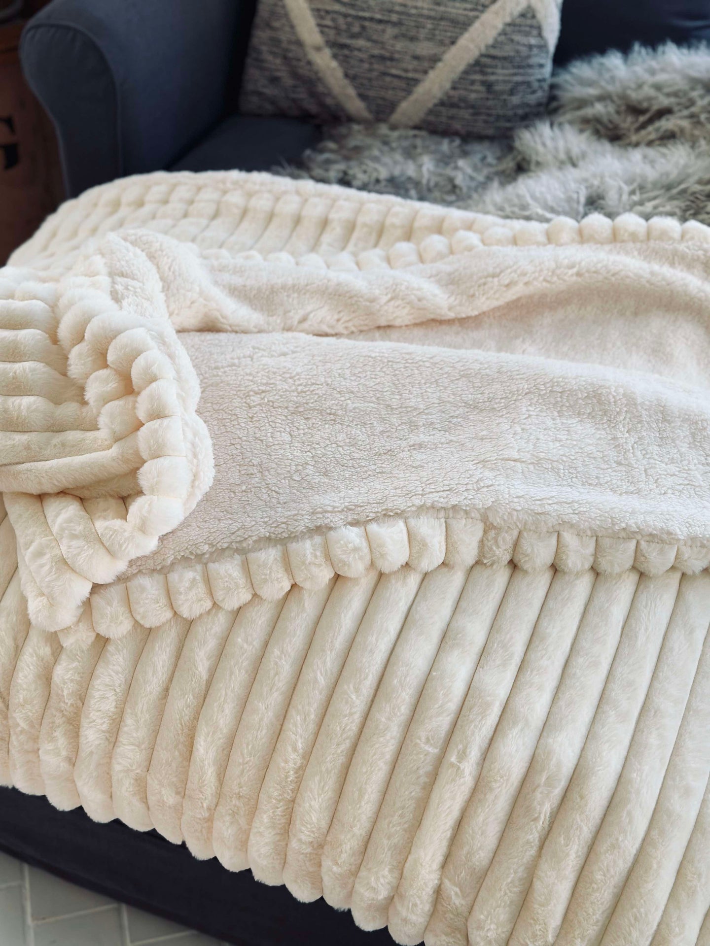 Överkast STRIB - Vit