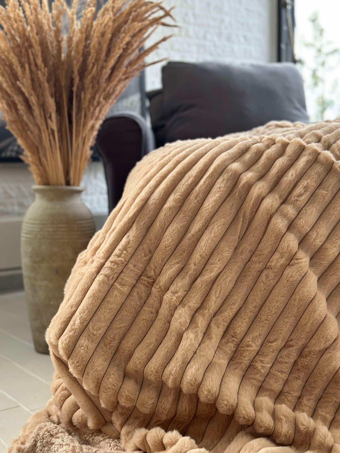 Överkast STRIB - Beige