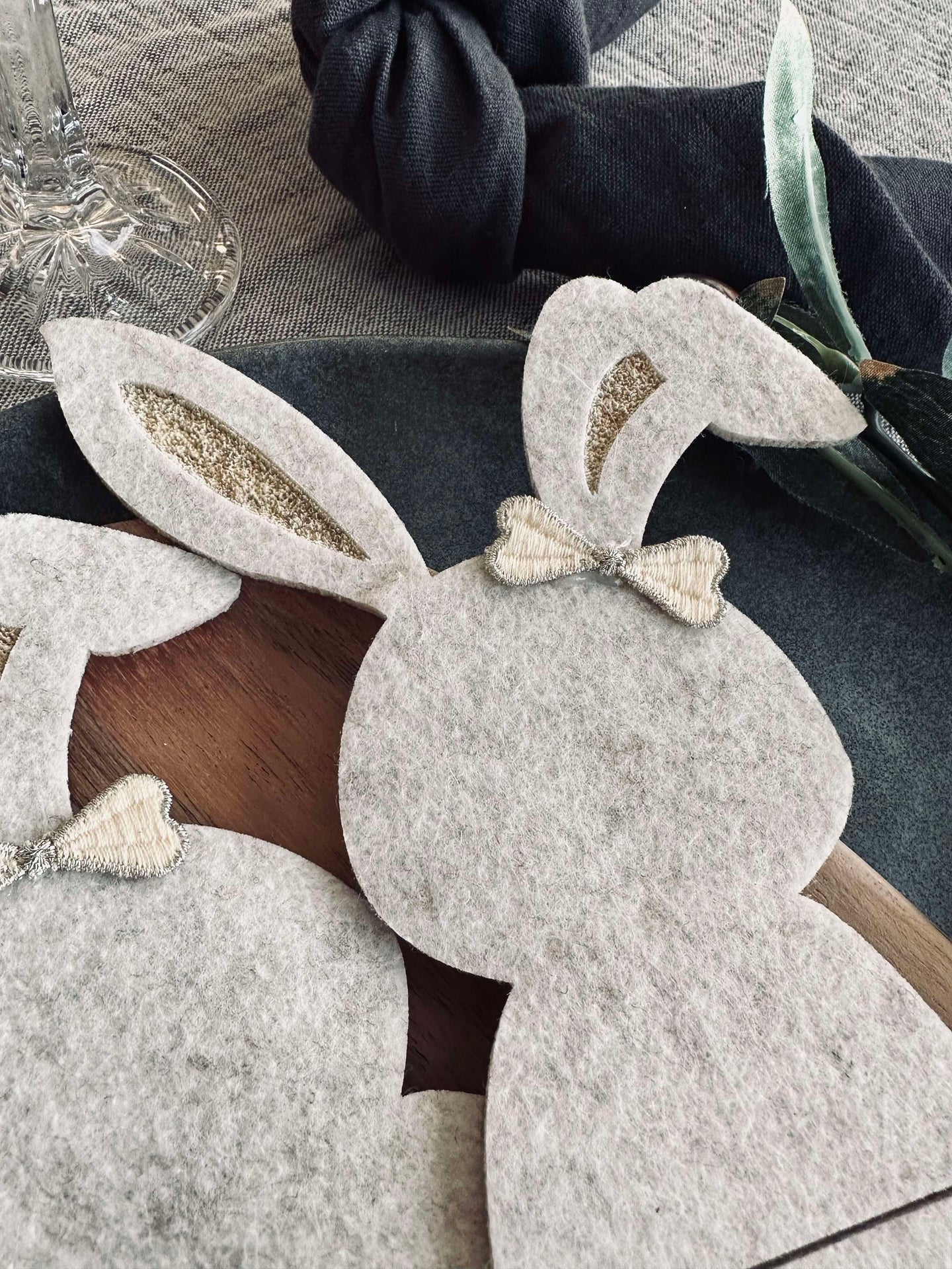 Bestickhållare kanin Ljus - Set med 4 st