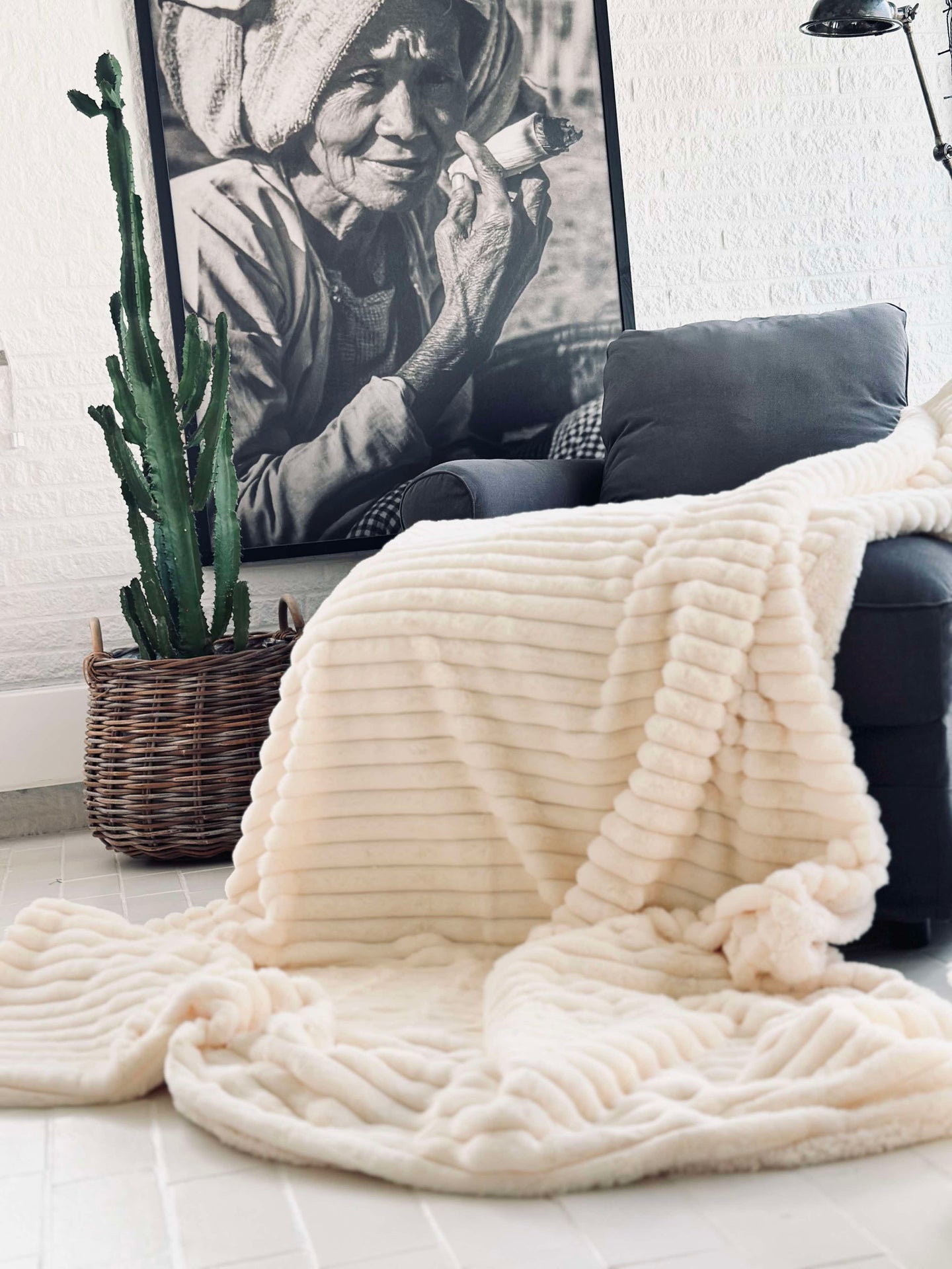 Överkast STRIB - Vit