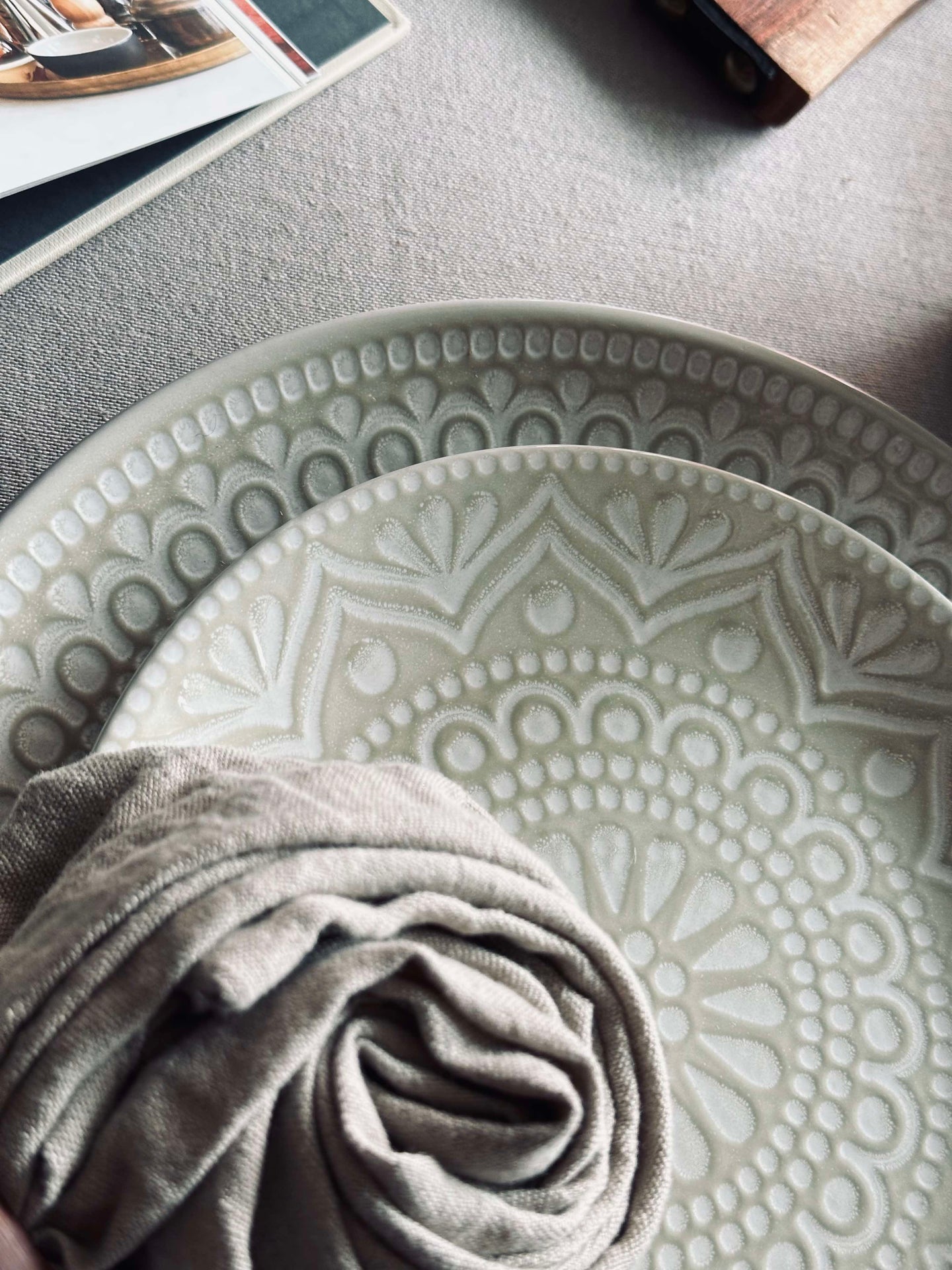 Tallrik India Stengods 27cm - Beige