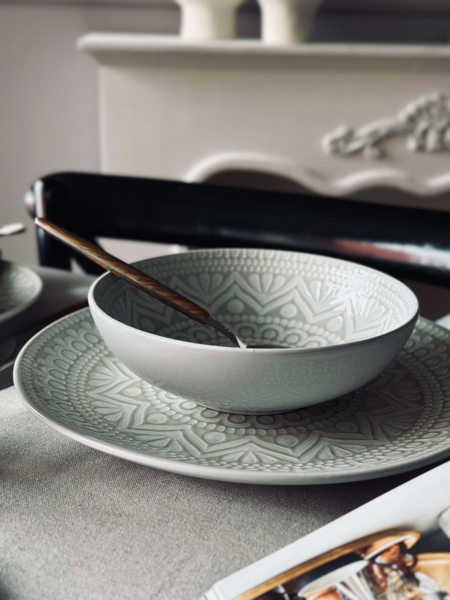 Tallrik India Stengods 27cm - Beige