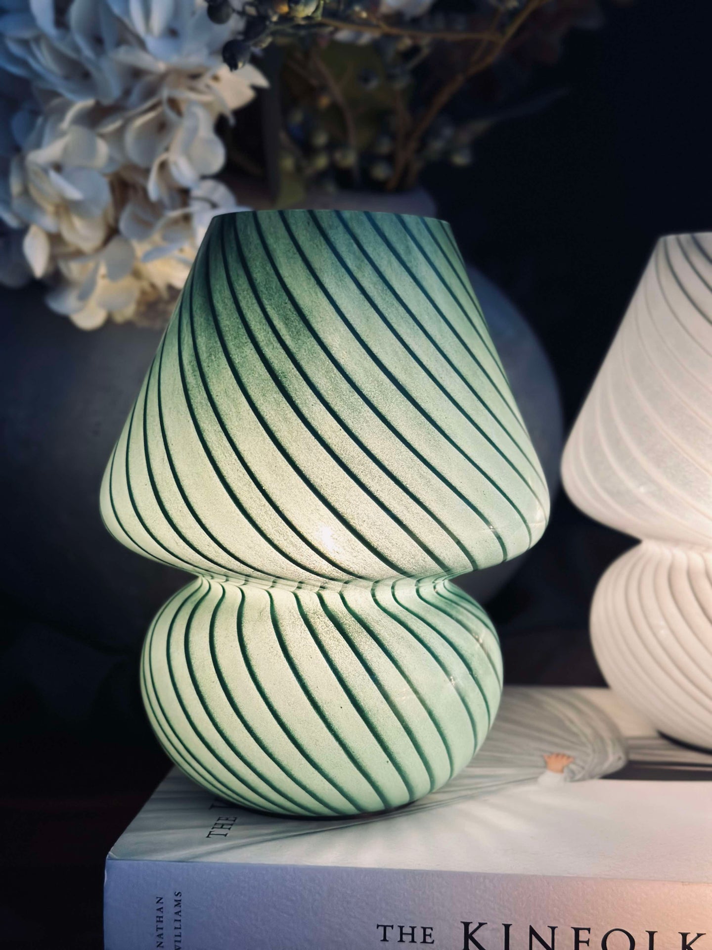 Medium Svamp - Grön munblåst glas