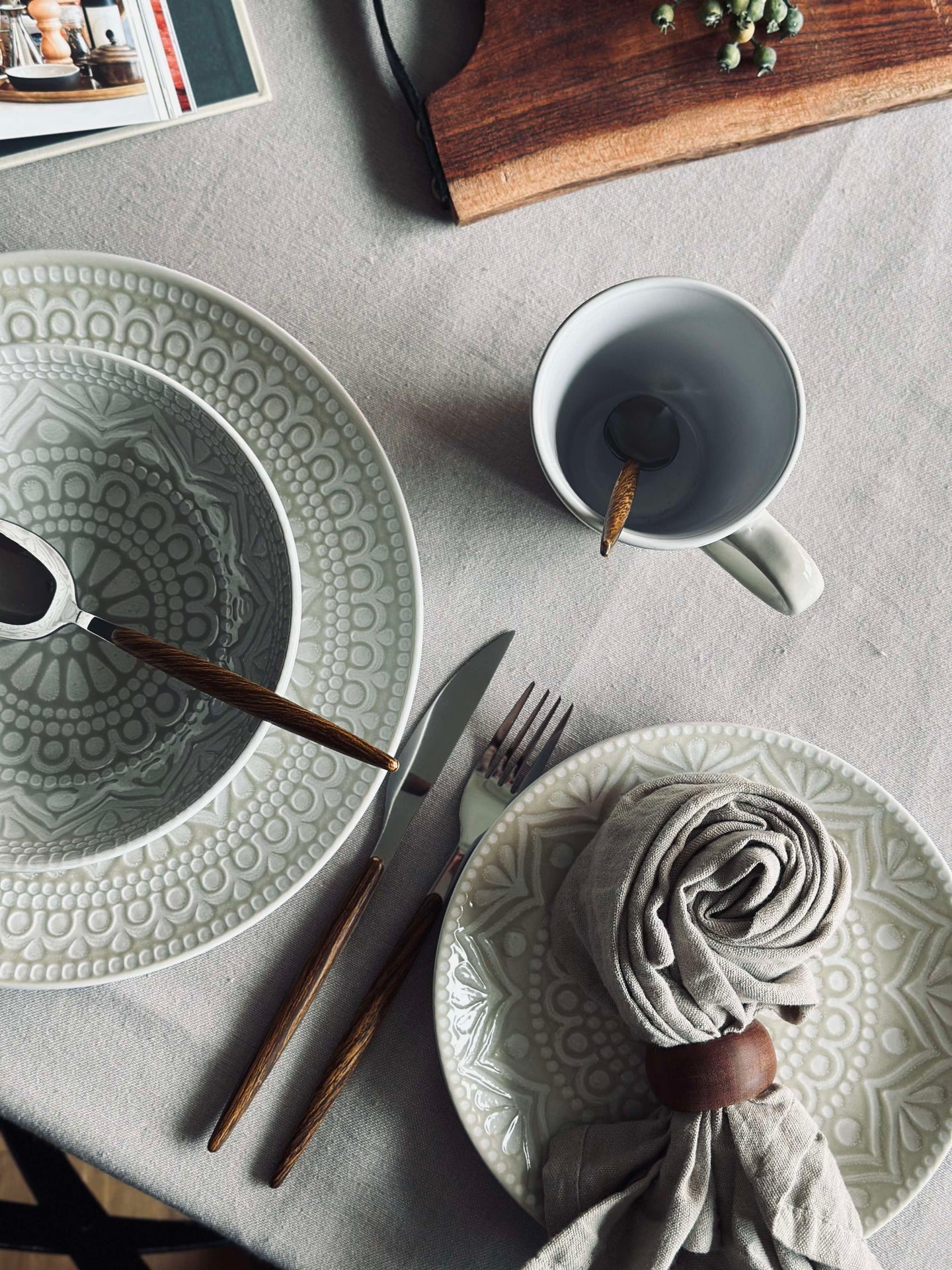 Tallrik India Stengods 27cm - Beige