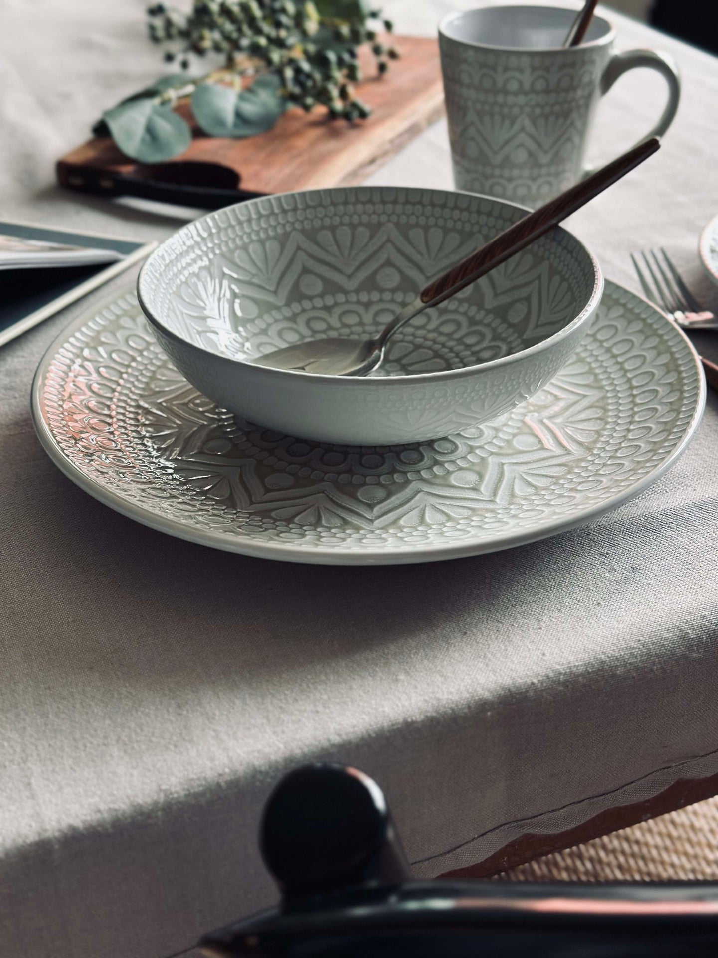 Tallrik India Stengods 27cm - Beige