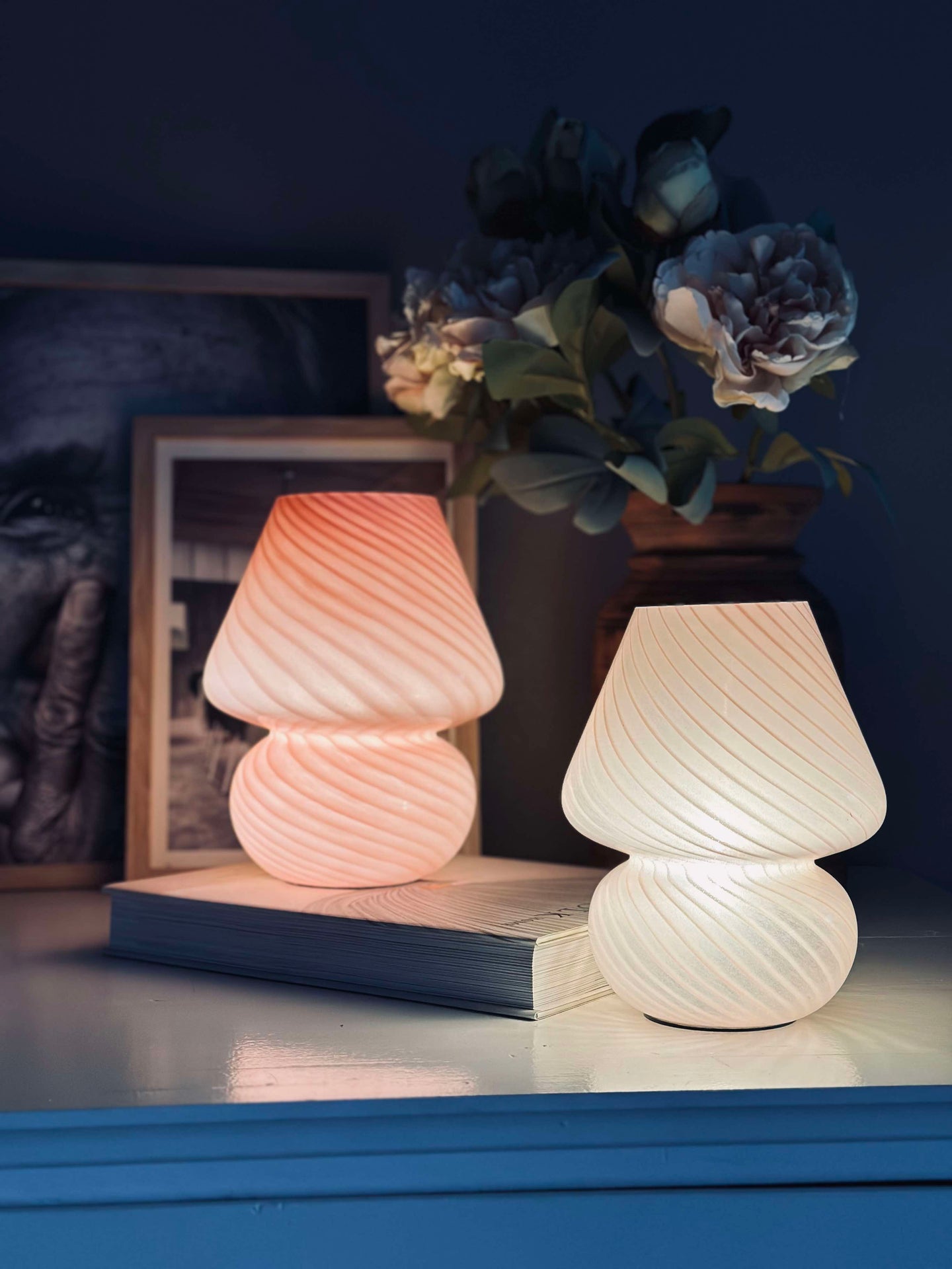 Liten Svamp - Rosa munblåst glas