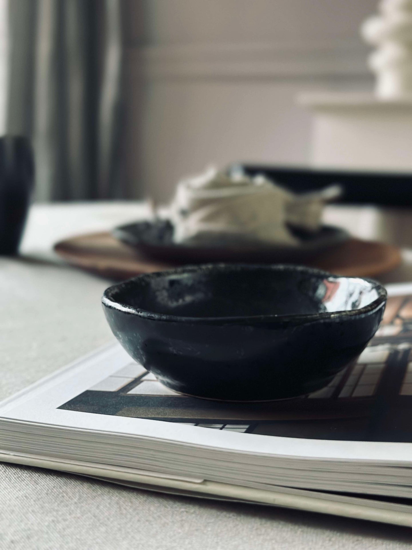 Dipskål i stengods - Matt svart