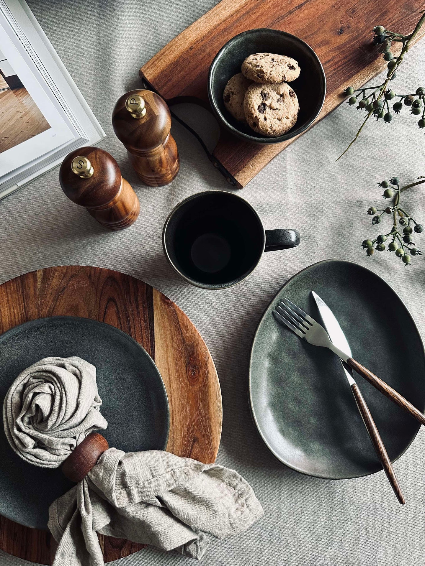 Desserttallrik stengods - Grå