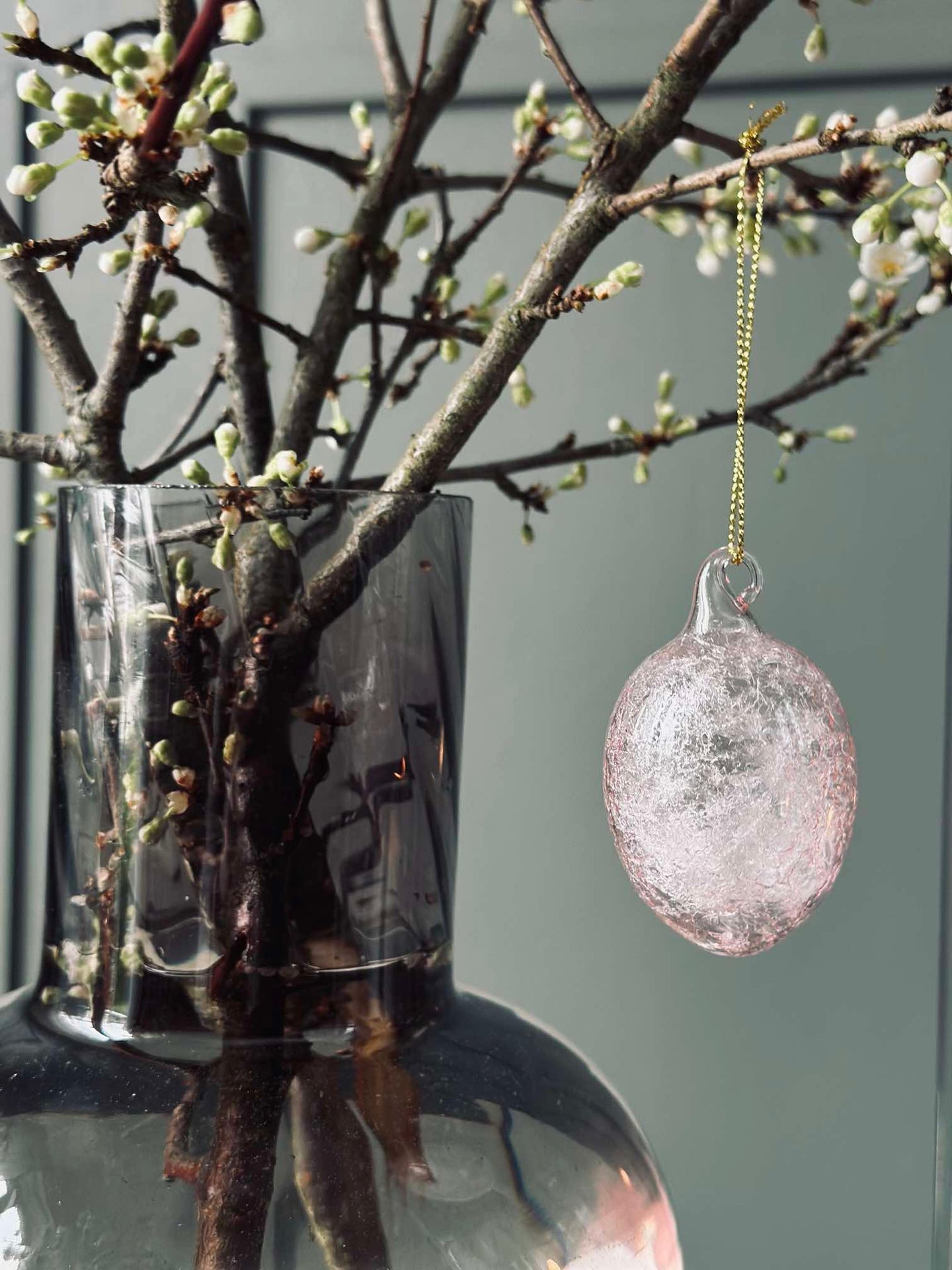 Hängande ägg i glas - 3 st. - Rosa