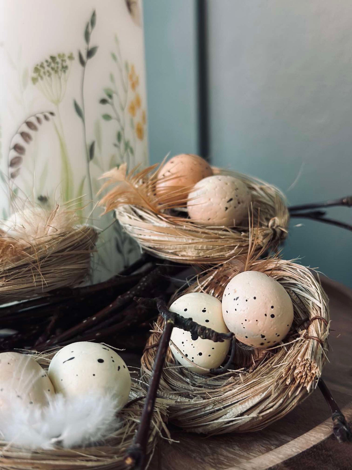 6st. Bon med påskägg - Bordsdekoration