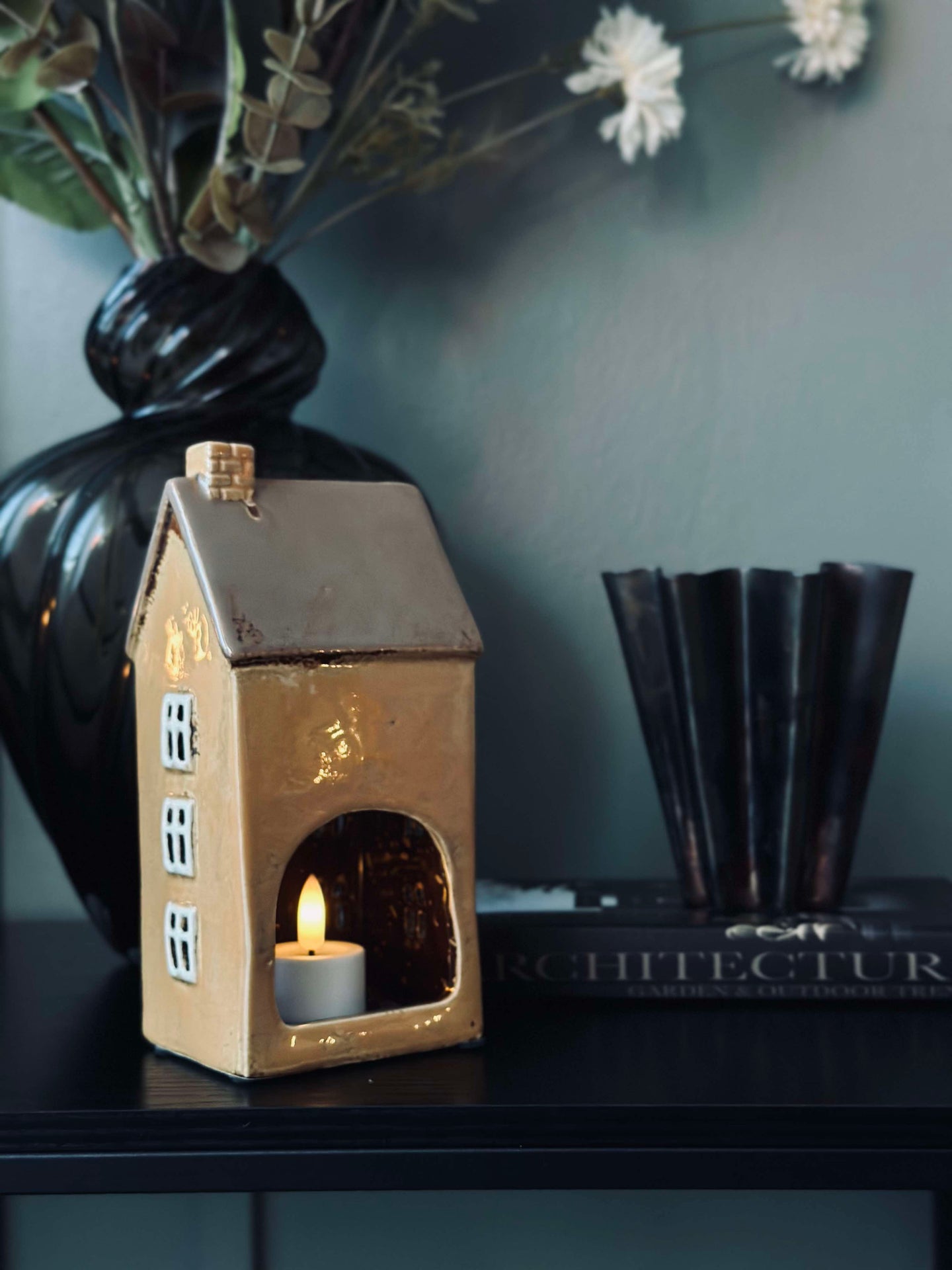 Keramikhus för Ljus - Gul