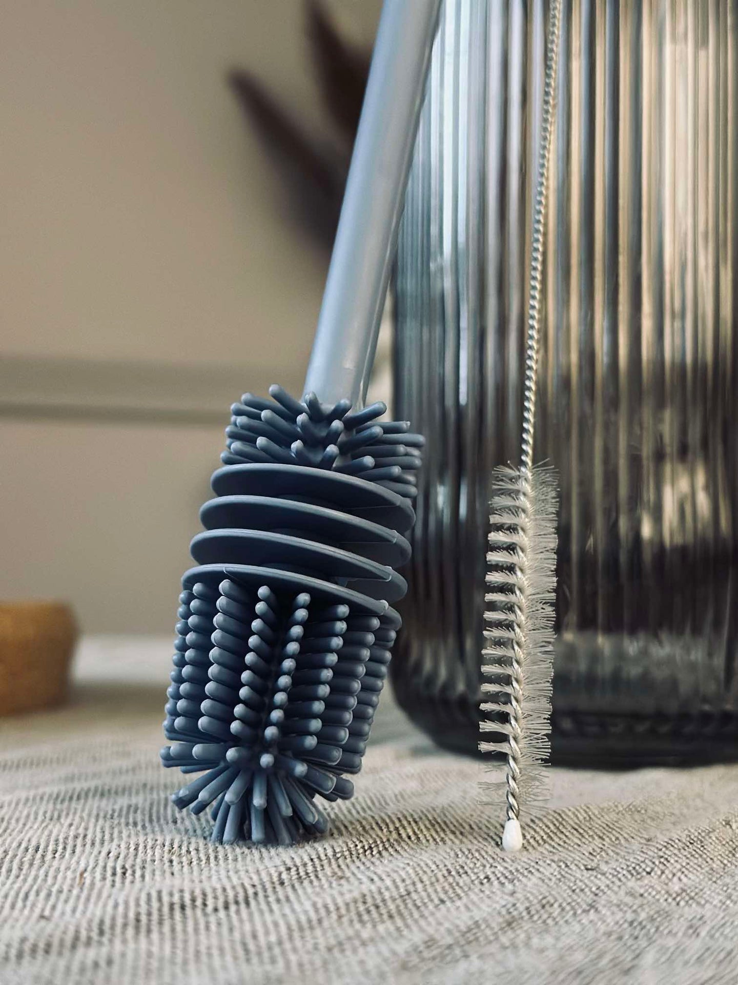 Set med diskborste för flaskor och sugrör