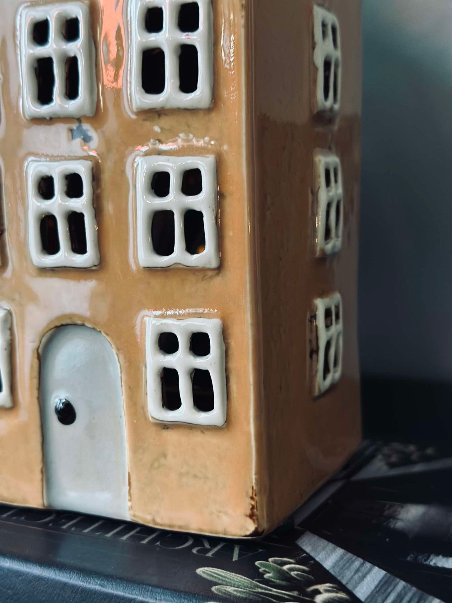 Keramikhus för Ljus - Gul