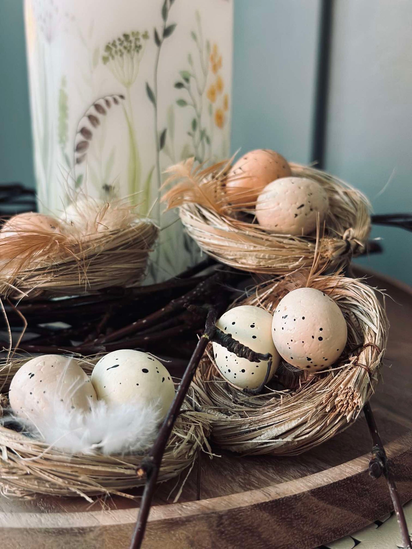 6st. Bon med påskägg - Bordsdekoration