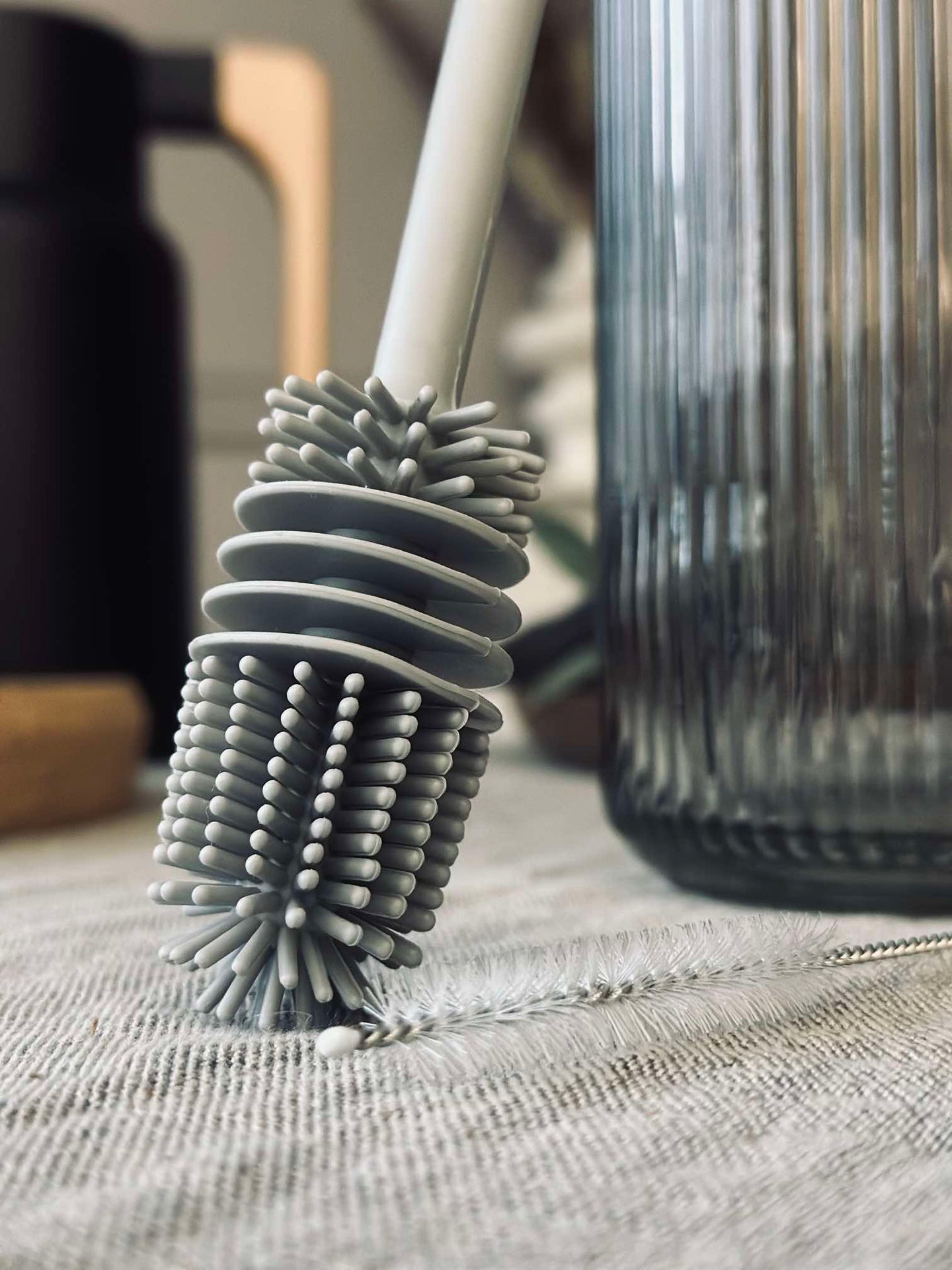 Set med diskborste för flaskor och sugrör